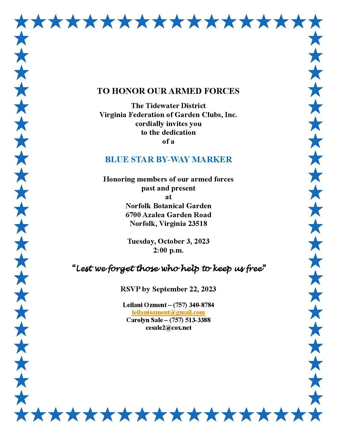 Veterans - The Tidewater District of Garden Clubs, VFGC would like to ...