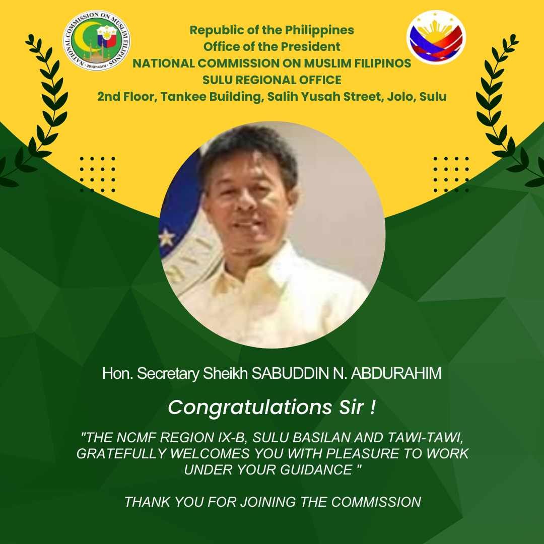 Sheikh Sabuddin N. Abdurahim - The newly appointed Secretary ...