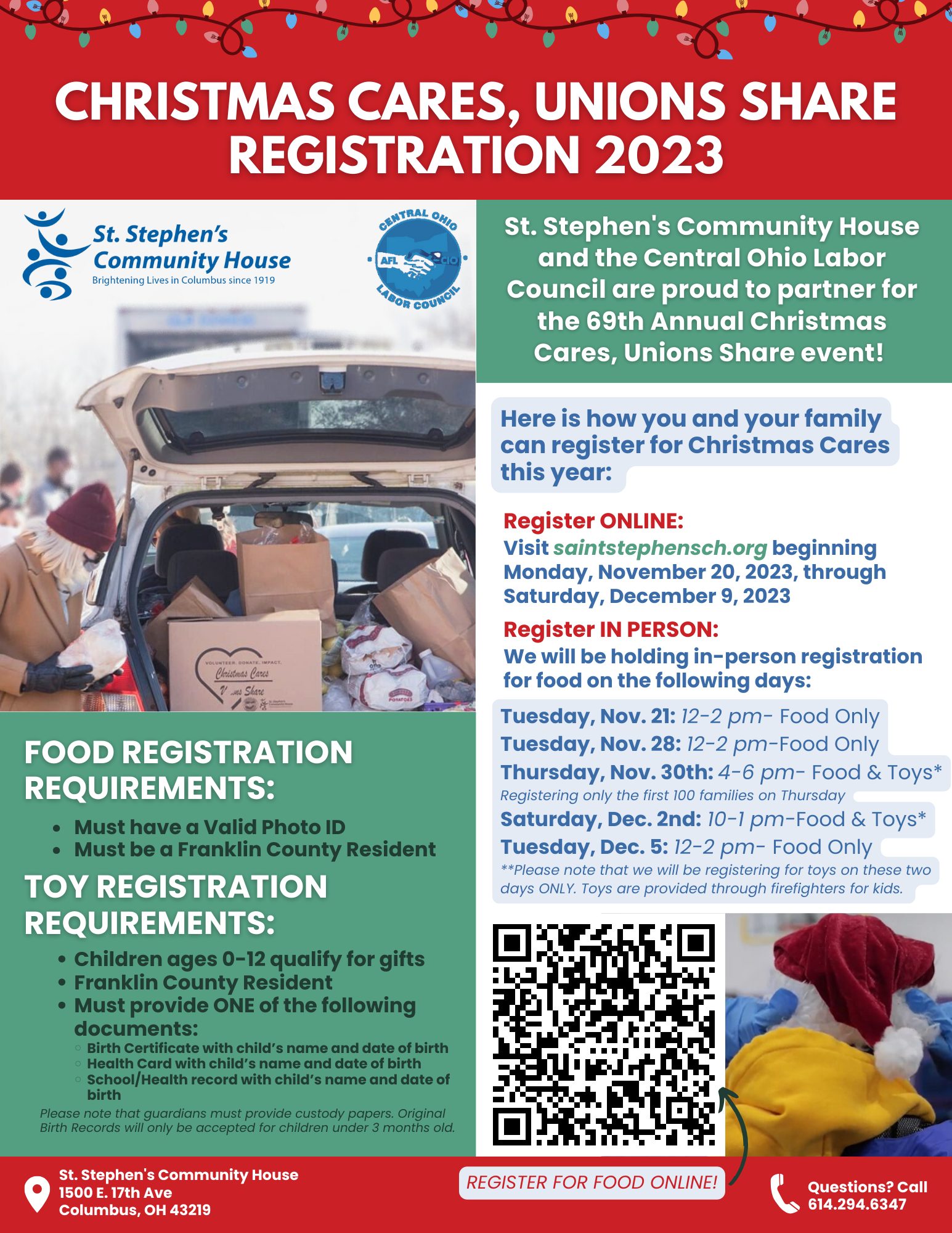 St. - UPDATE: 12/5: Please use this link to register for Saturday ...