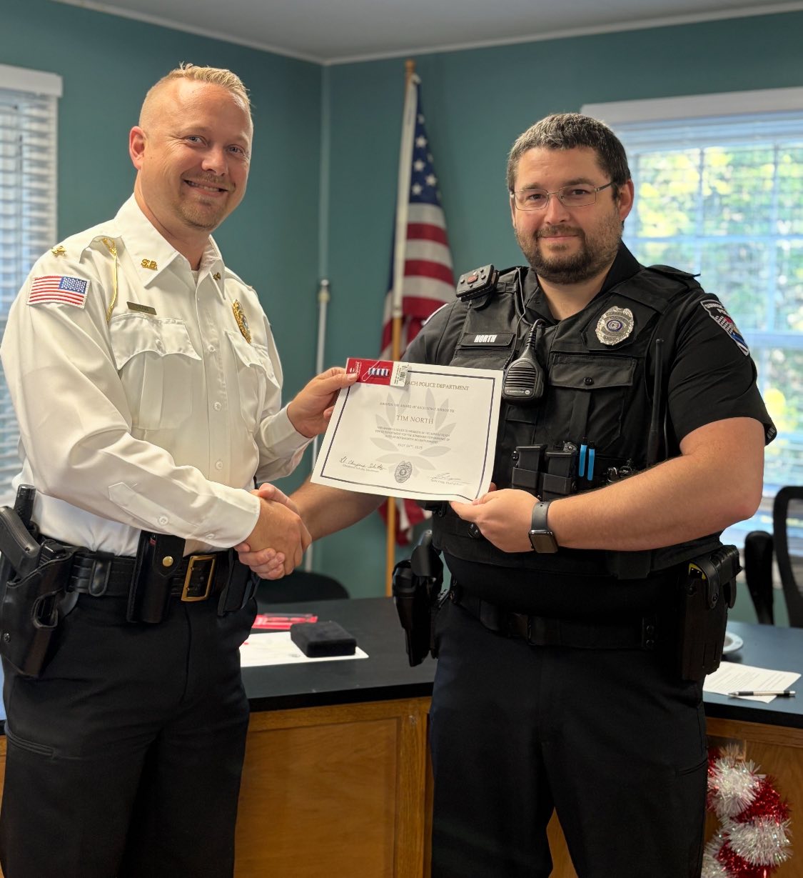 Sunrise - Officer Tim North, receiving the prestigious Award of ...
