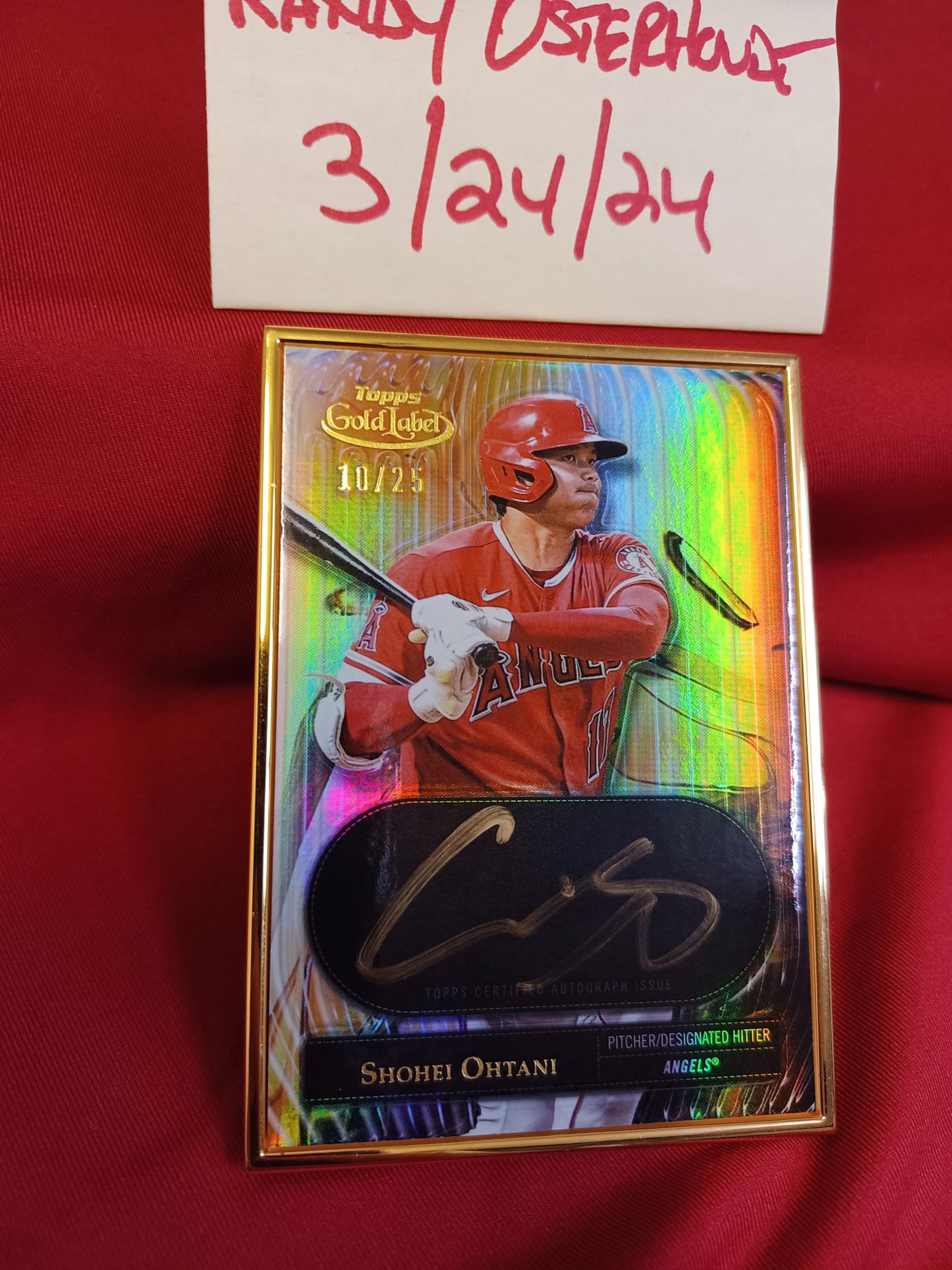 2022 Topps Gold Label, Auric Framed, Shohei Ohtani on card Auto 