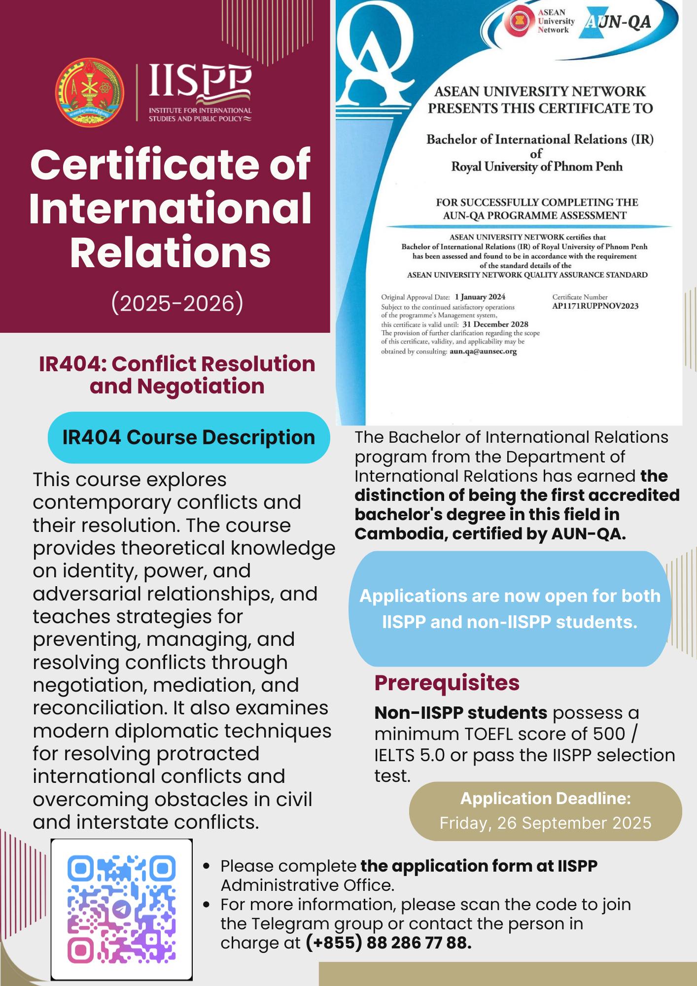 Enroll in the... - Department of International Relations | Facebook