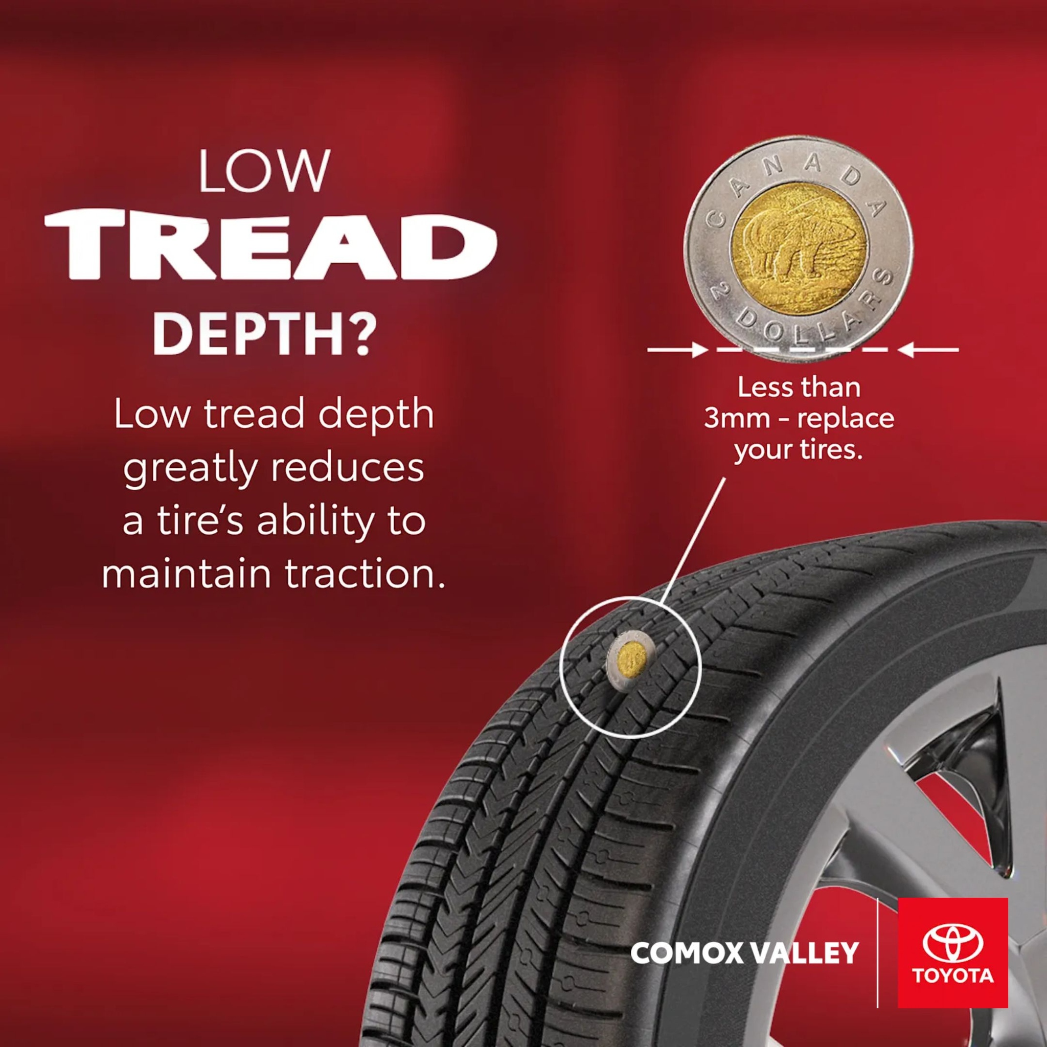 Don't let low tread depth put the... - Comox Valley Toyota | Facebook
