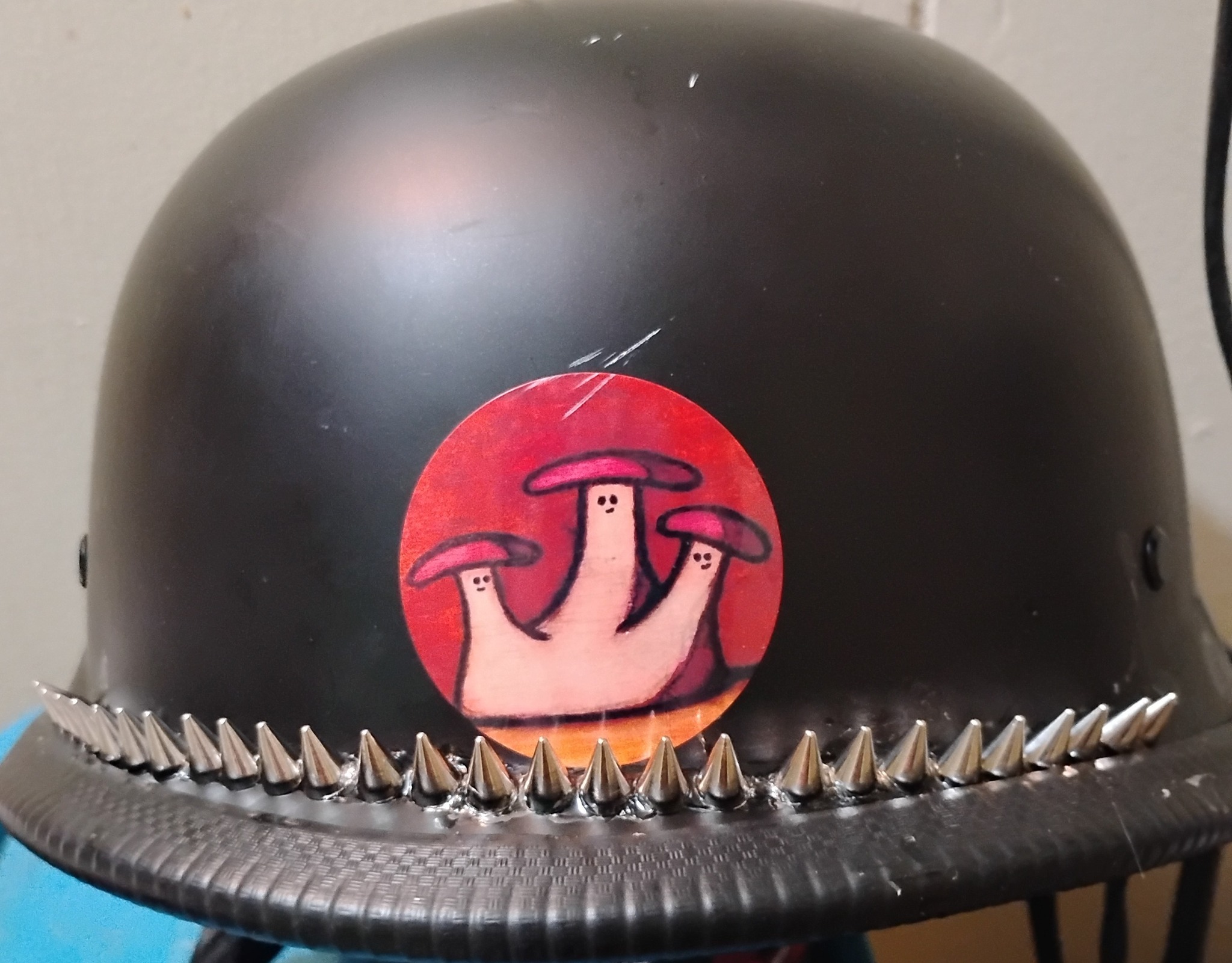 german style half helmet with spike motorcycle helmet Open Face Adult Men Women DOT Approved Retro Helmet，Matte Black (Large) : Automotive Sleek German Open Motorcycle Helmet Bike Screw on