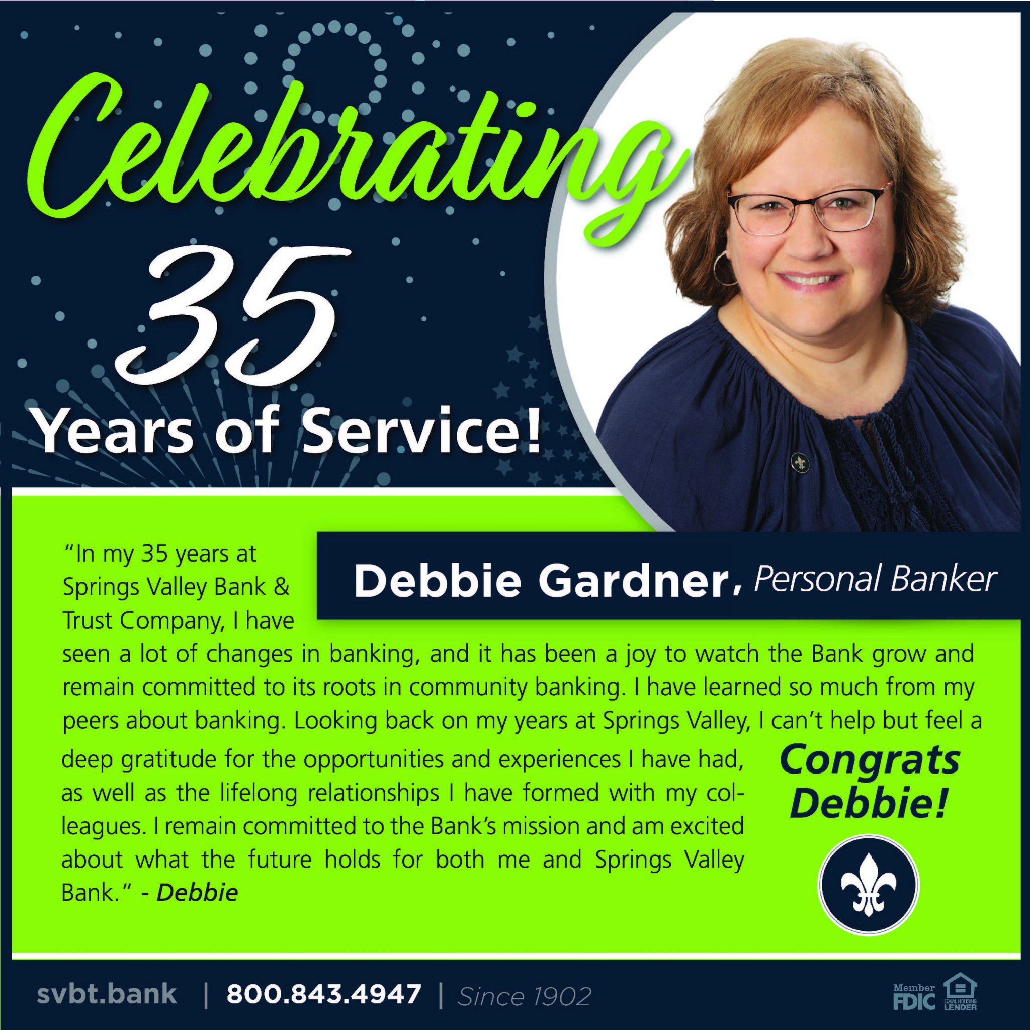 Congratulations,... - Springs Valley Bank & Trust Company | Facebook