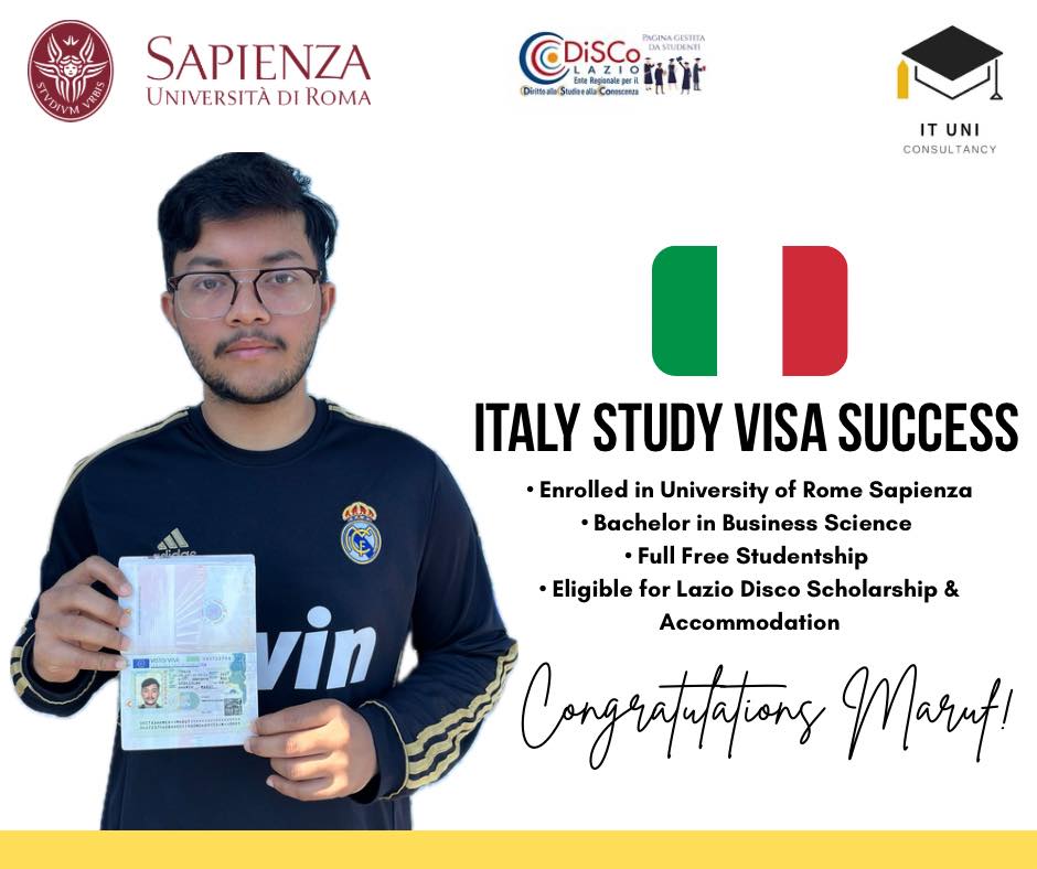 IT-Uni - 🌍 ️ Study in Italy – Visa Success Story! 🇮🇹🎉 We are proud to ...
