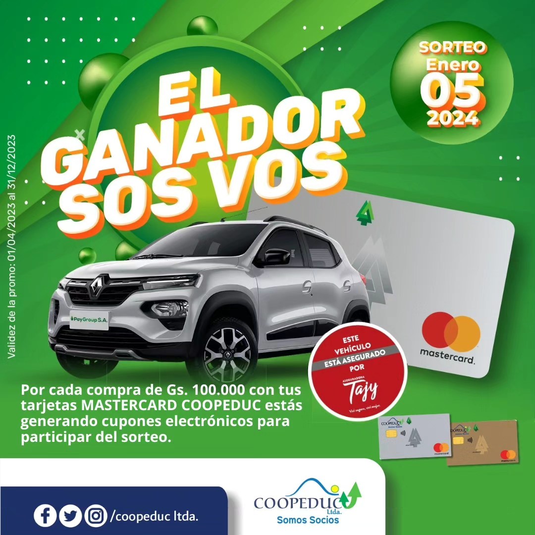 Coopeduc Ltda. - EL GANADOR SOS VOS 💳🎉 Por cada compra... | Facebook