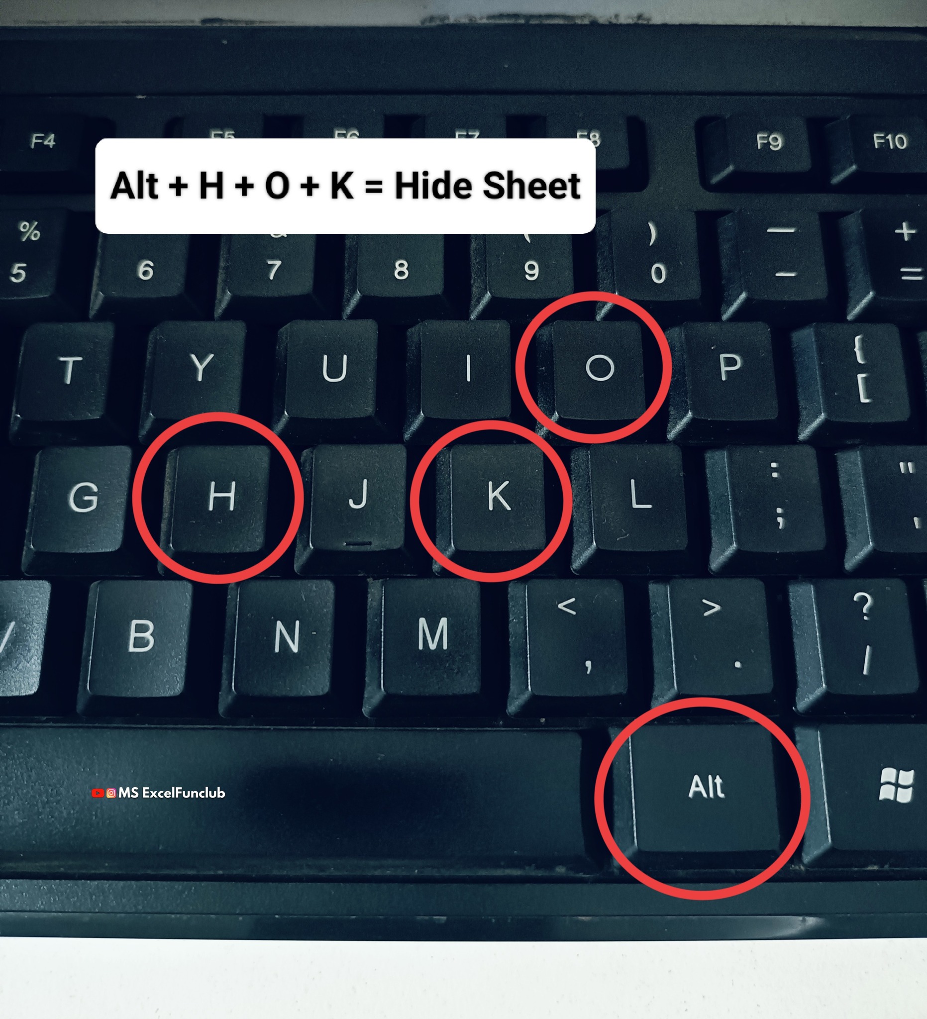 excel_funclub - 🔹 Alt + H + O + K - Hide selected sheet 🔹 Alt + H + O ...