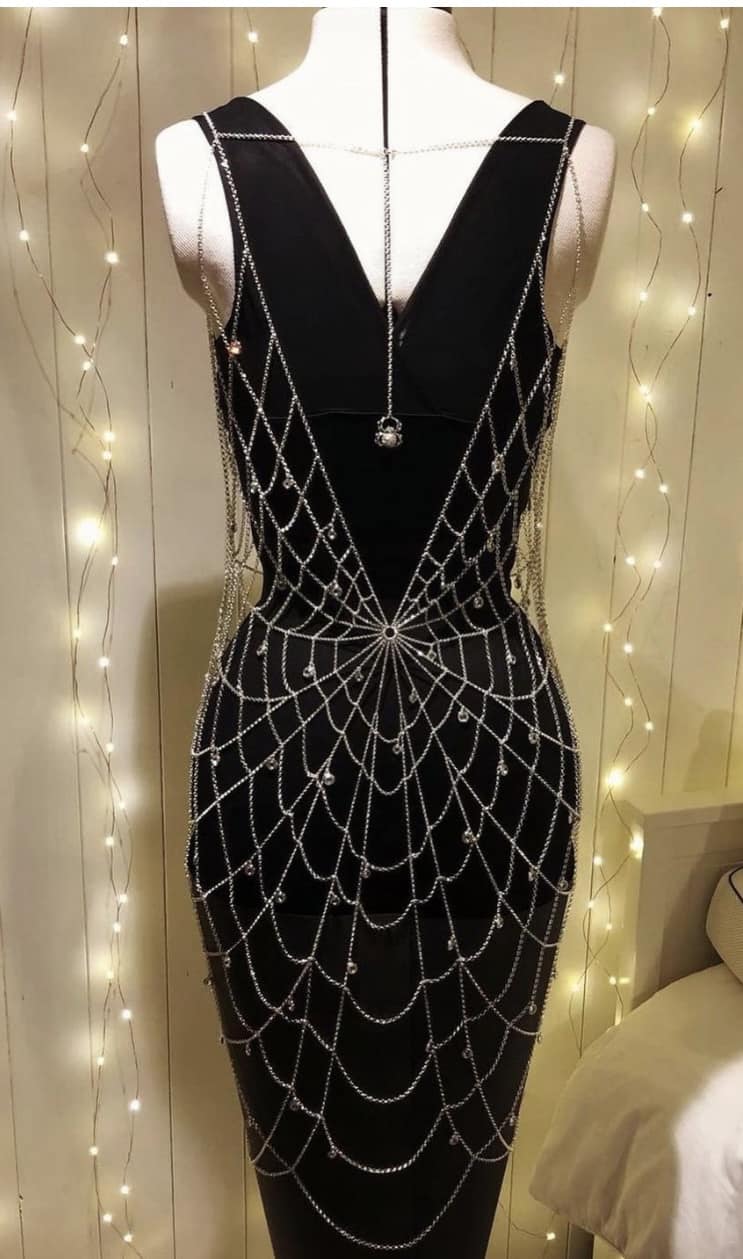 How to make a spider web for a dress?