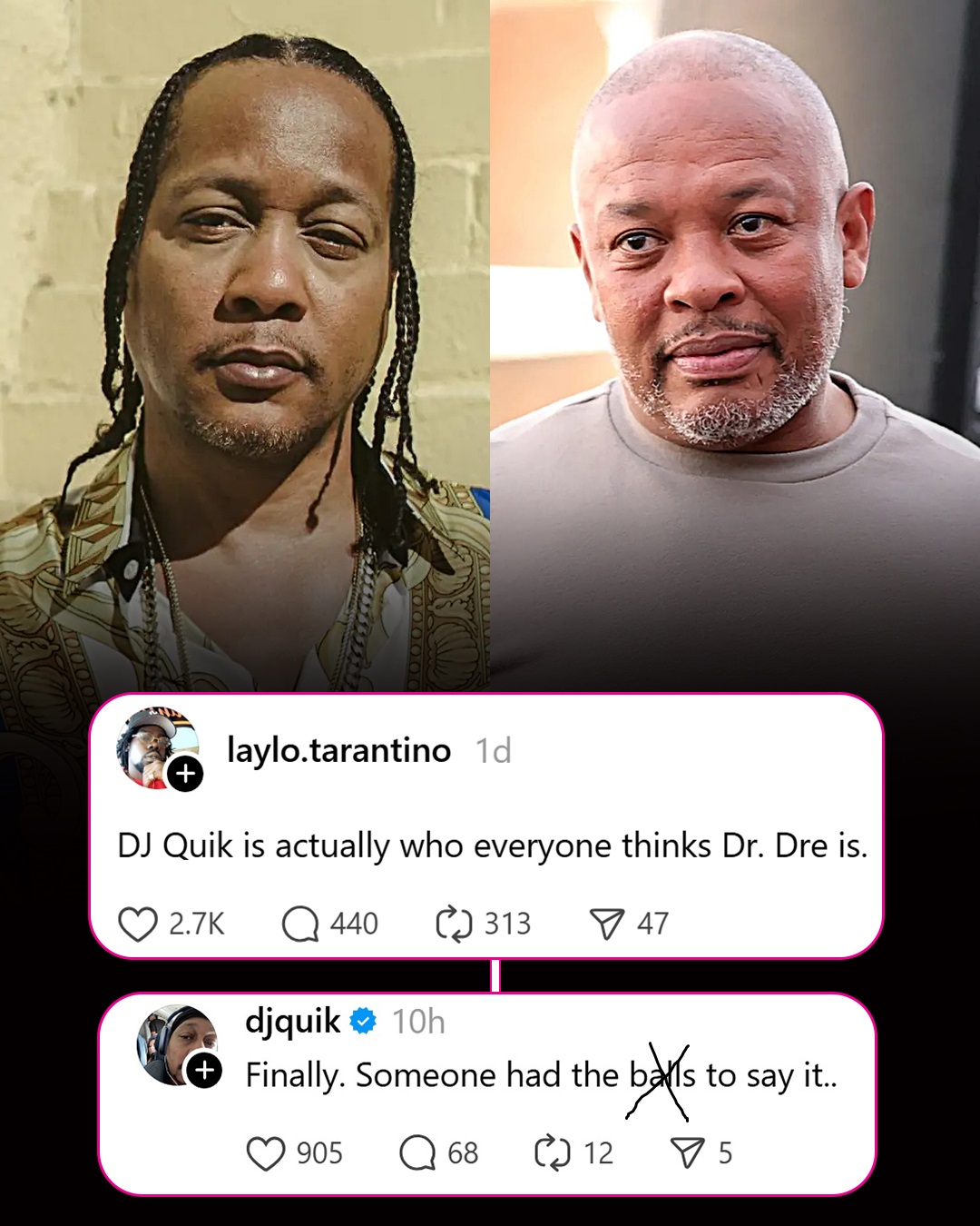 DJ Quik reacts to a fan saying: “DJ Quik is actually who everyone