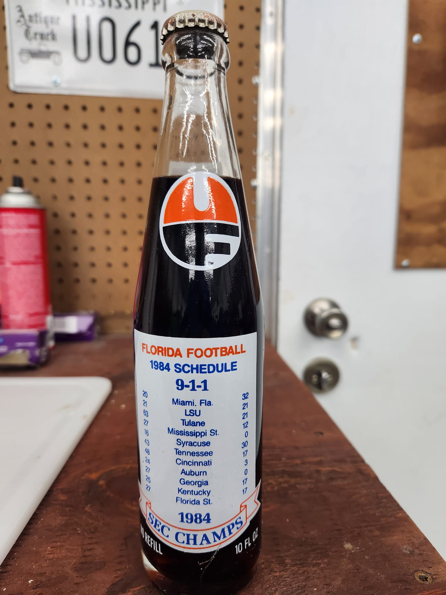 Gators Coca-Cola bottle from 1984