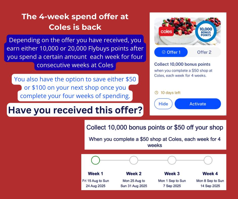 The Points Guru - The 4-week spend offer at Coles is back... | Facebook