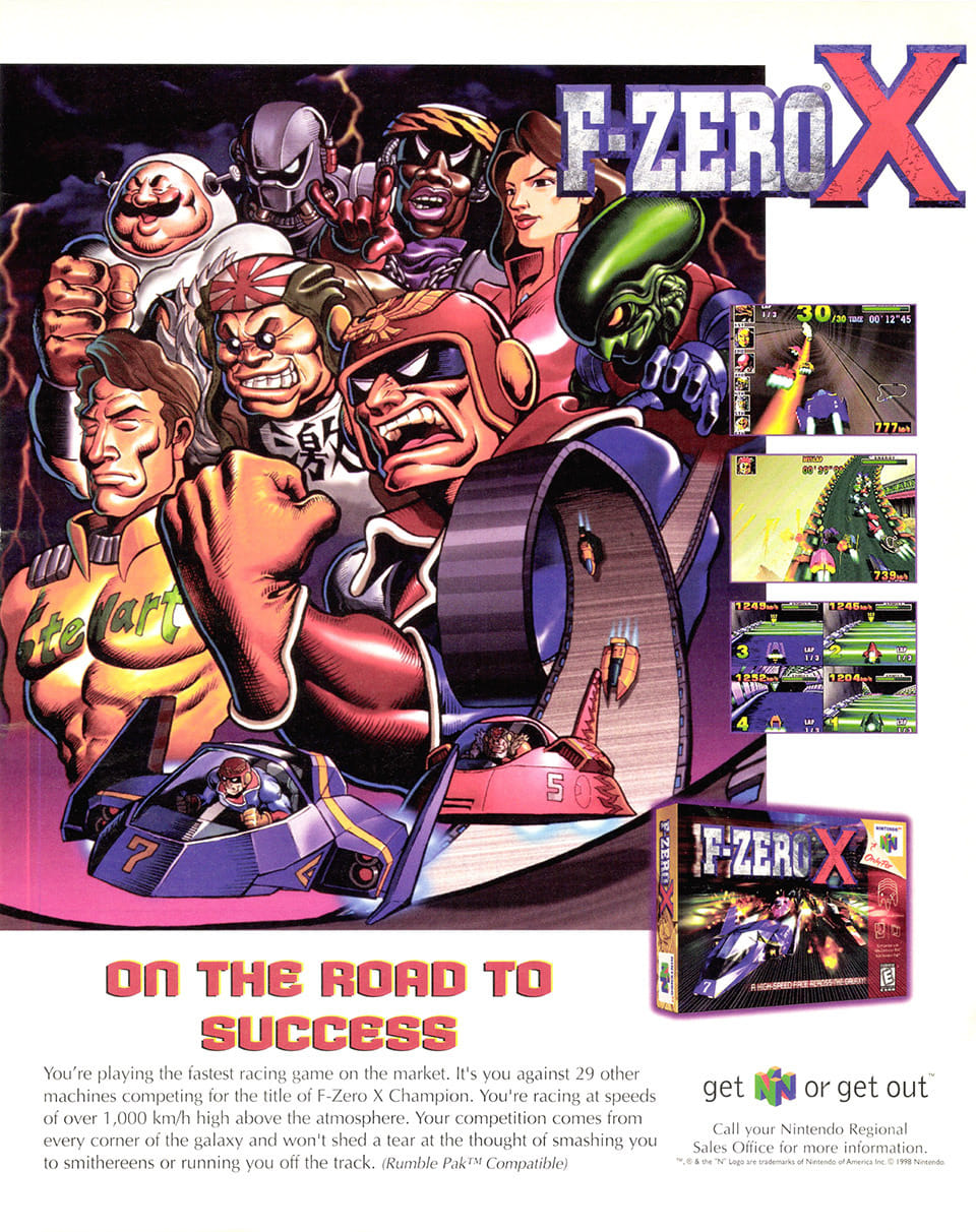 N64】F-ZERO X エフゼロX チラシ 広告 サムライゴロー Game and PC