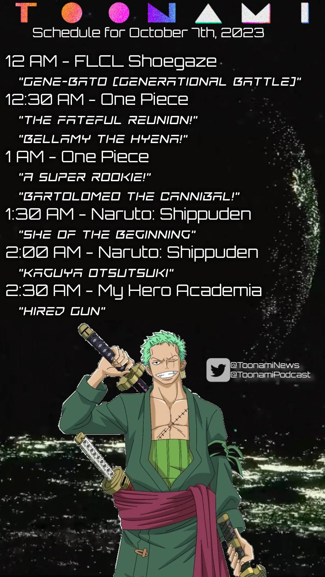 Toonami Schedule Update (October-November 2025): Halloween Uzumaki