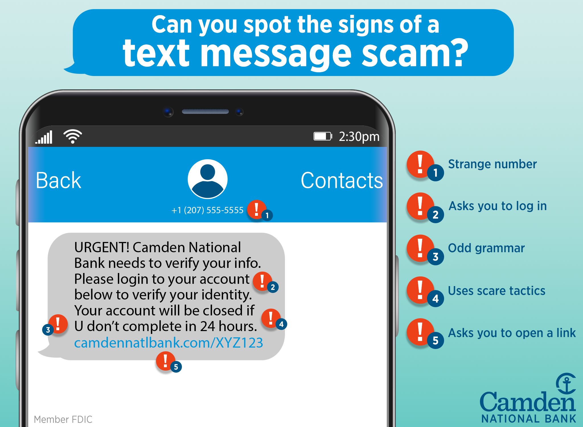 Did you know that fake bank... - Camden National Bank | Facebook