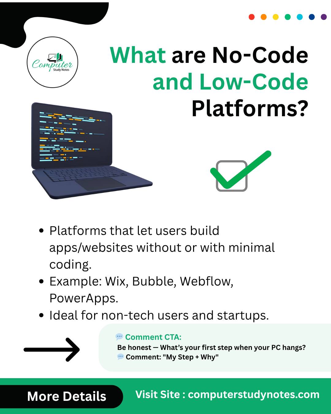 💻 No-Code & Low-Code Platforms... - Computer Study Notes | Facebook