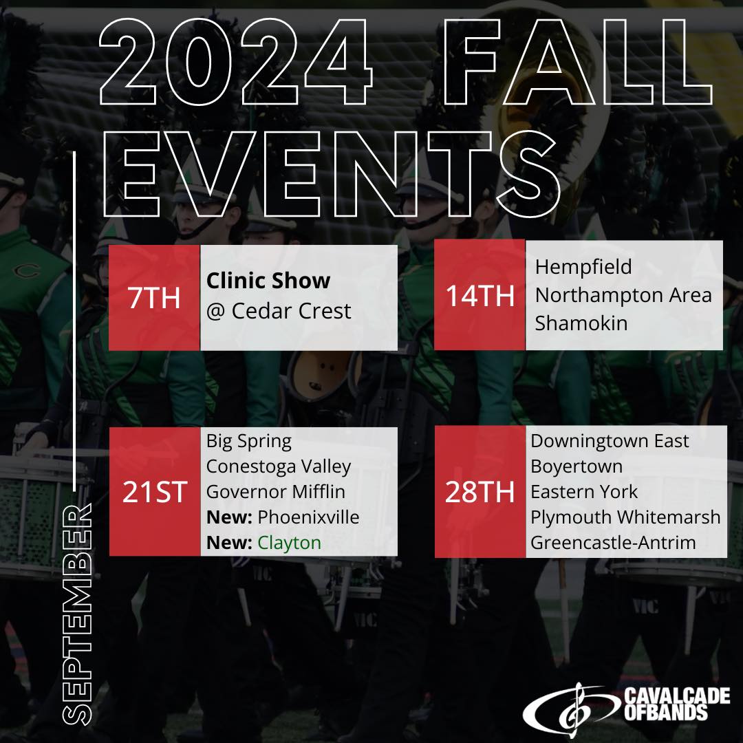 📣UPDATED EVENTS SCHEDULE The... - Cavalcade of Bands