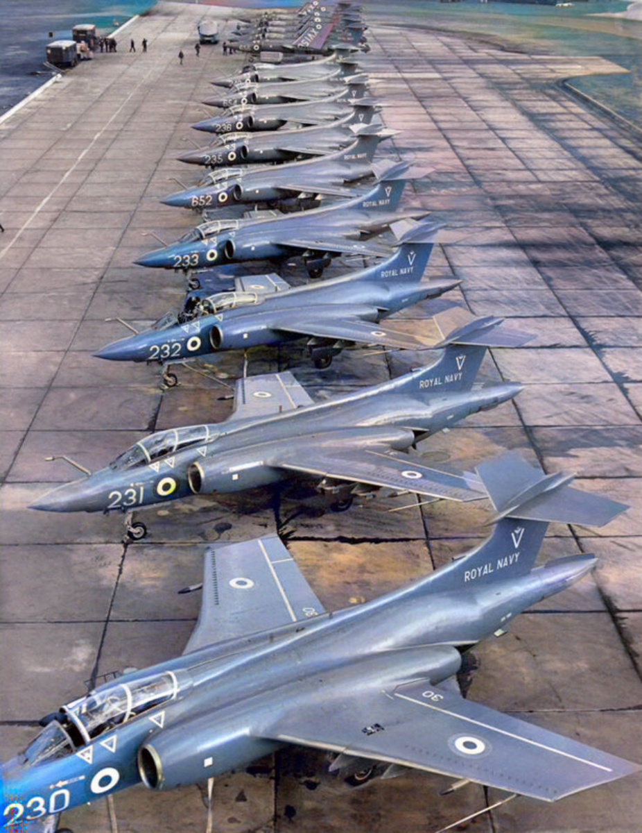 The War - The lineup of Blackburn Buccaneer aircraft of the Royal Navy ...