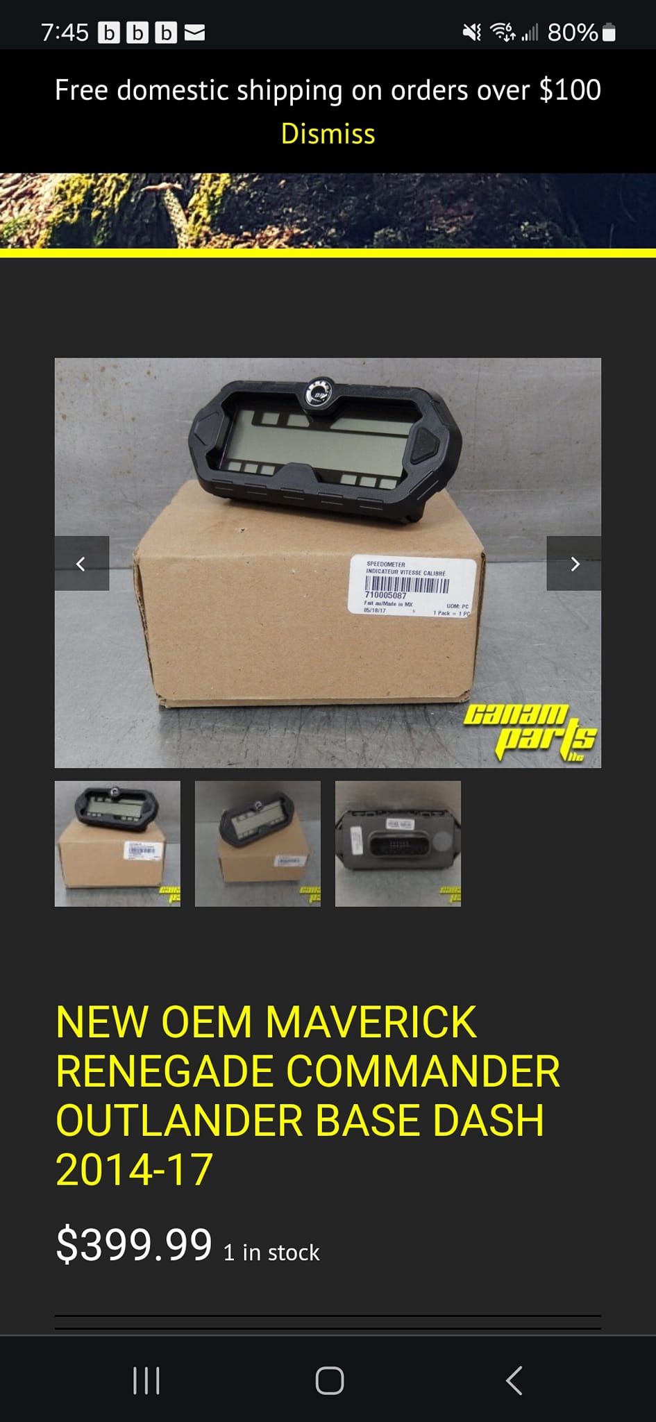 Buy Can-Am 2017 Commander Max Speedometer 710005087 OEM online