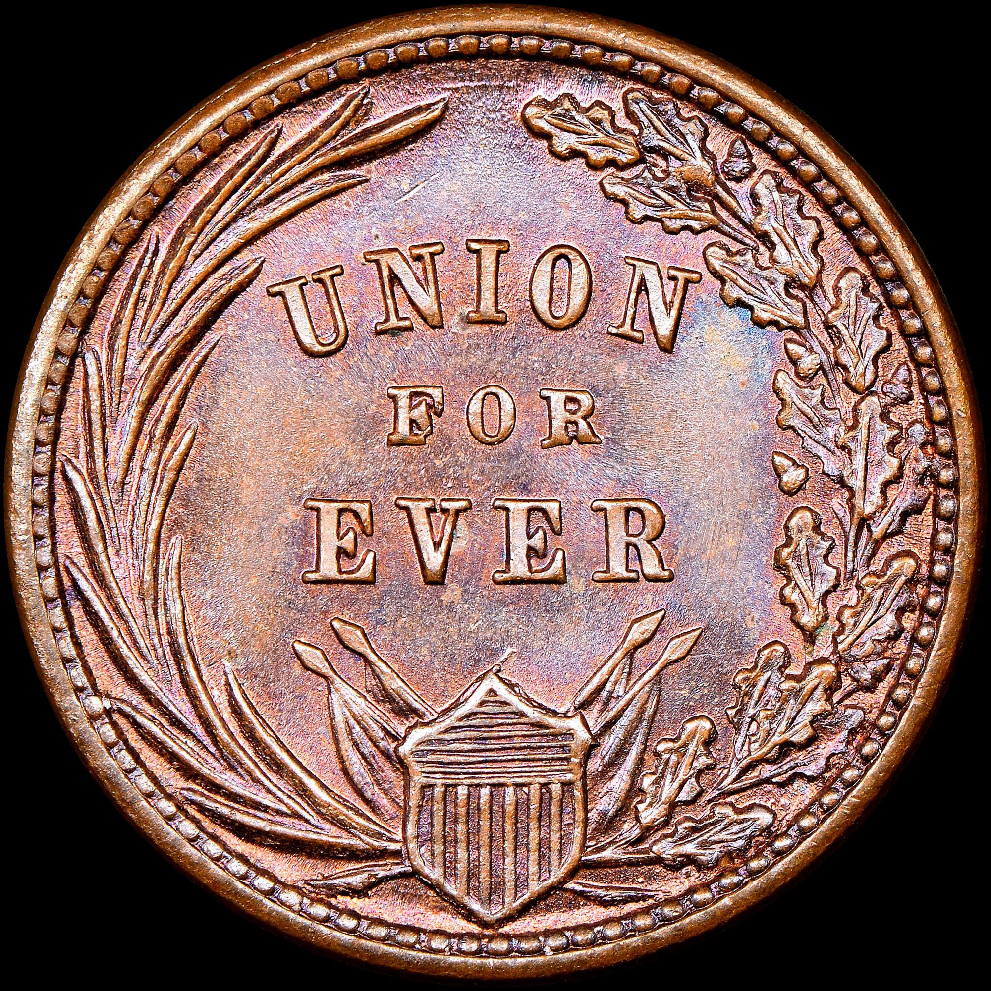 1863 US Civil War token graded NGC MS 67 BN