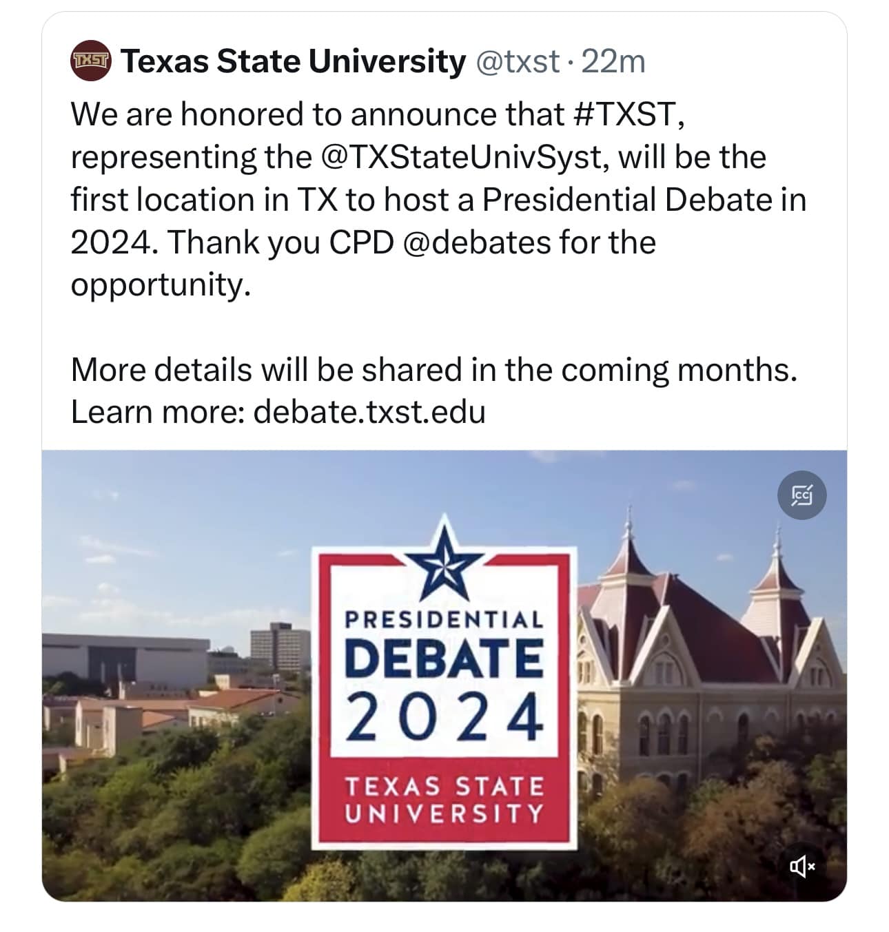 Hannah - My school is doing big things! This is huge for Texas State ...