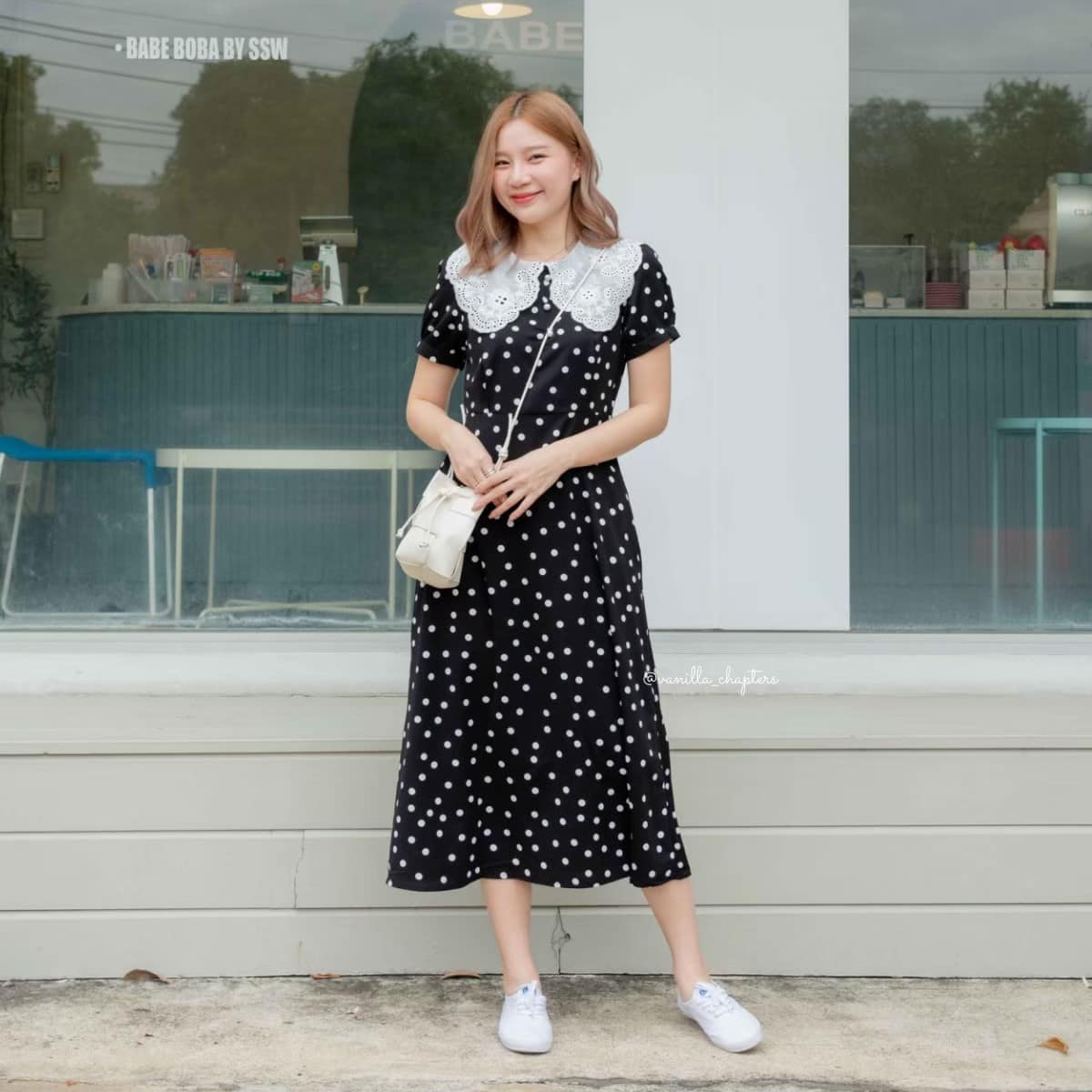 Vanilla - cindar dress Color : ดำ SIZE S : อก 34 เอว 30 สะโพก 40 ยาว 49 ...