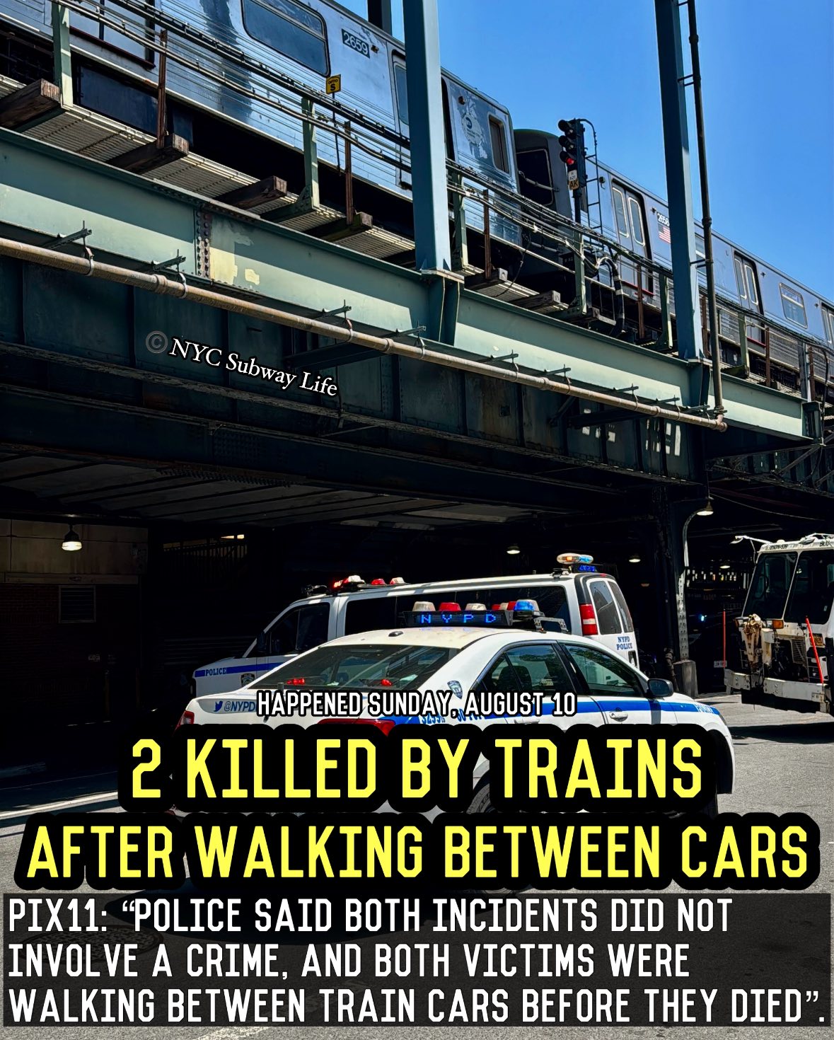 A woman and a man were fatally struck by an L train at the Sixth