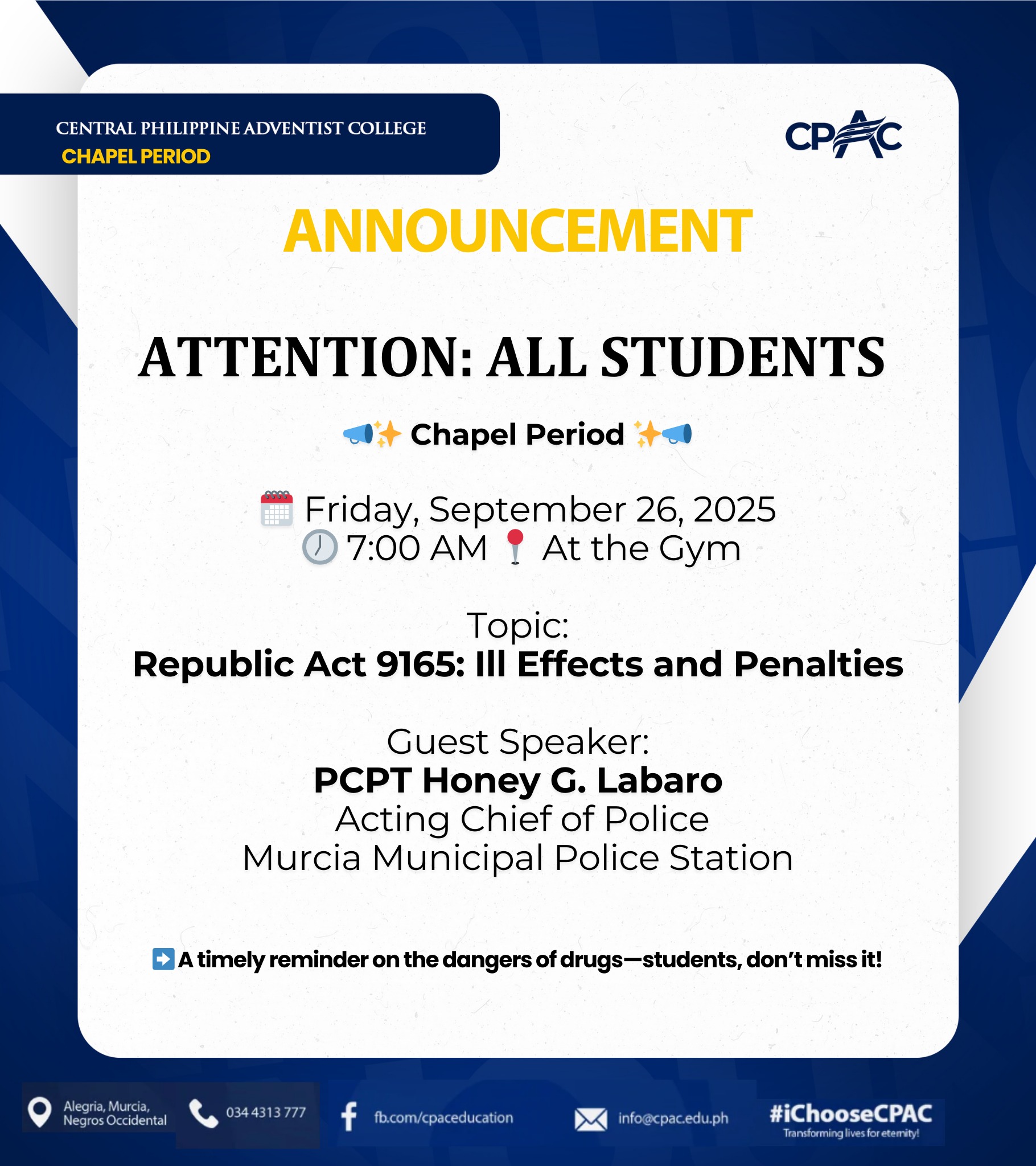 Central Philippine Adventist College | Murcia