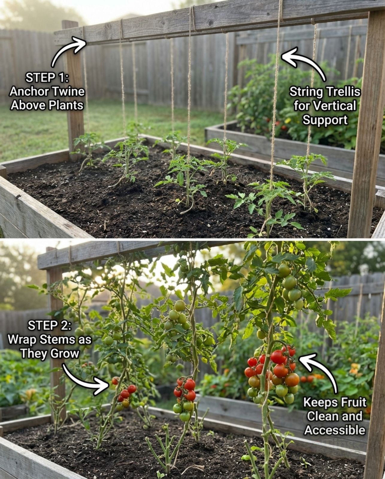 Gardening - String Trellising for Heavy Tomatoes Indeterminate tomatoes ...