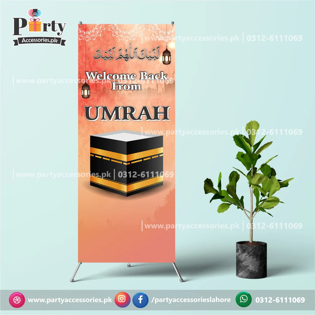 Umrah Mubarak Welcome standee in... - Pakistan Props Factory