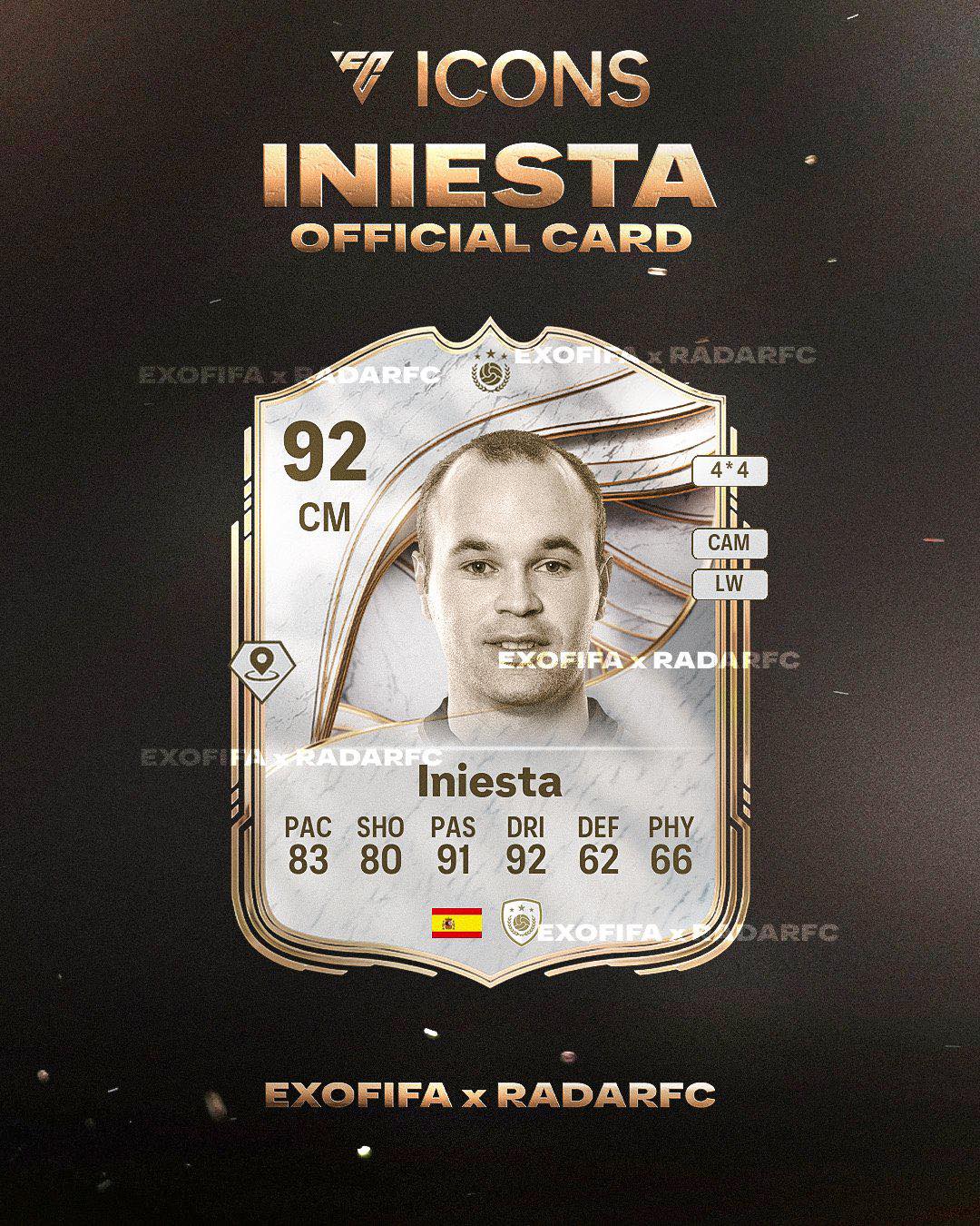Gabriel - ¡¡CARTA OFICIAL DE 🇪🇸 ANDRÉS INIESTA ICONO EN FC26!! 🪄🥶🥶🥶 92 ...