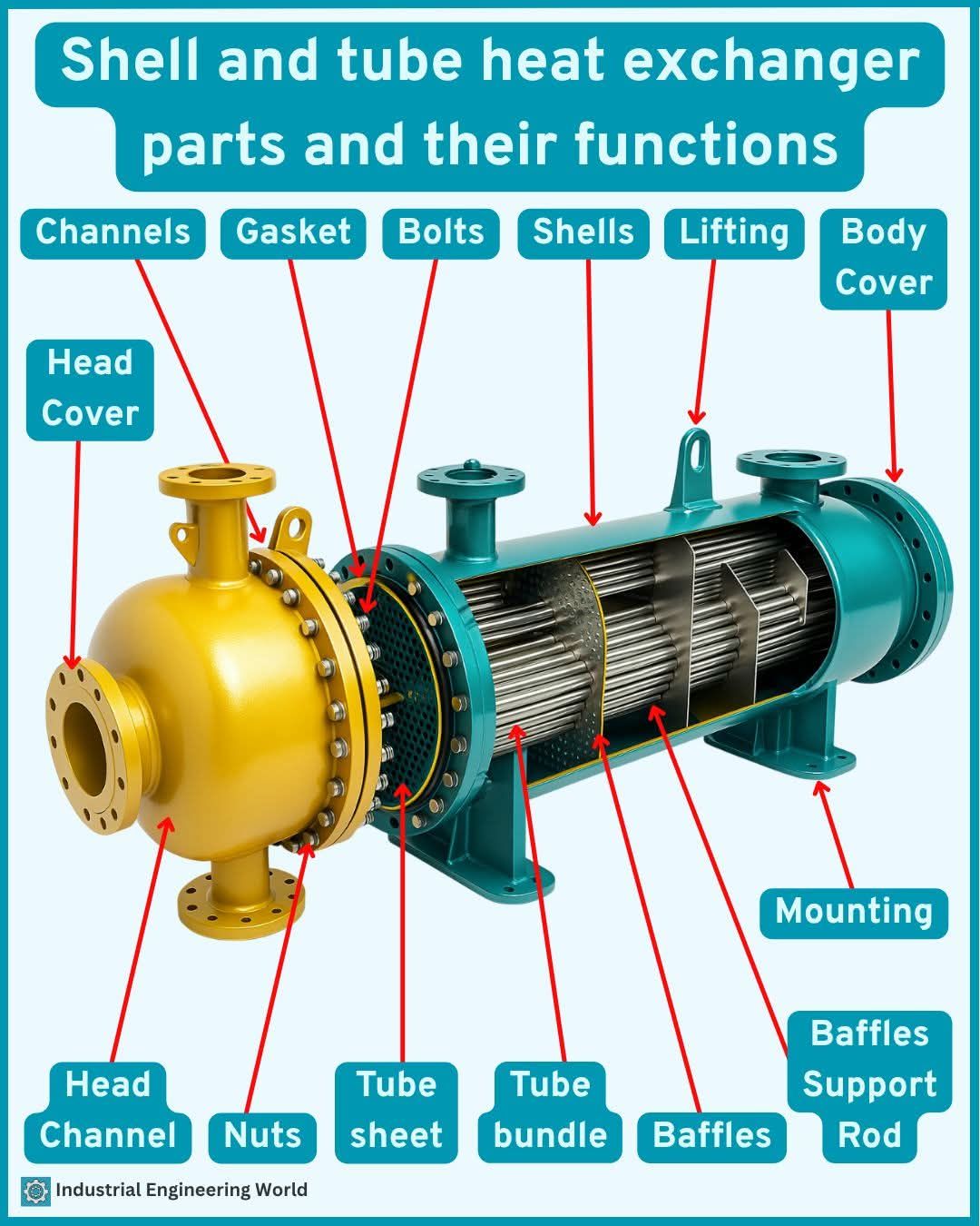 Ammonia - Shell and tube heat exchanger parts and their functions 👍 👉 A ...