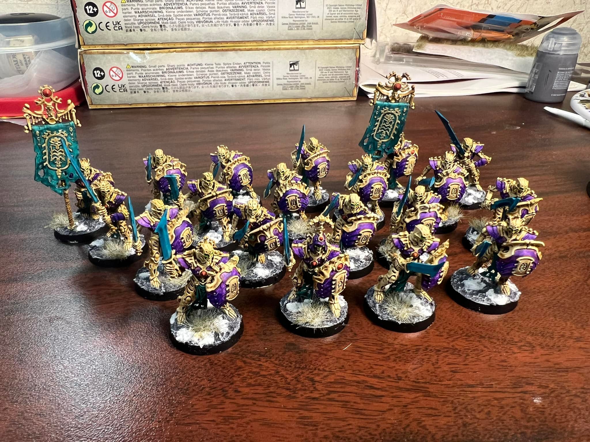 Warhammer AoS - Ossiarch Bonereapers Mortek Guard (20 Figurines) - Kit Plastique 146 Pièces Avec Bases 25mm