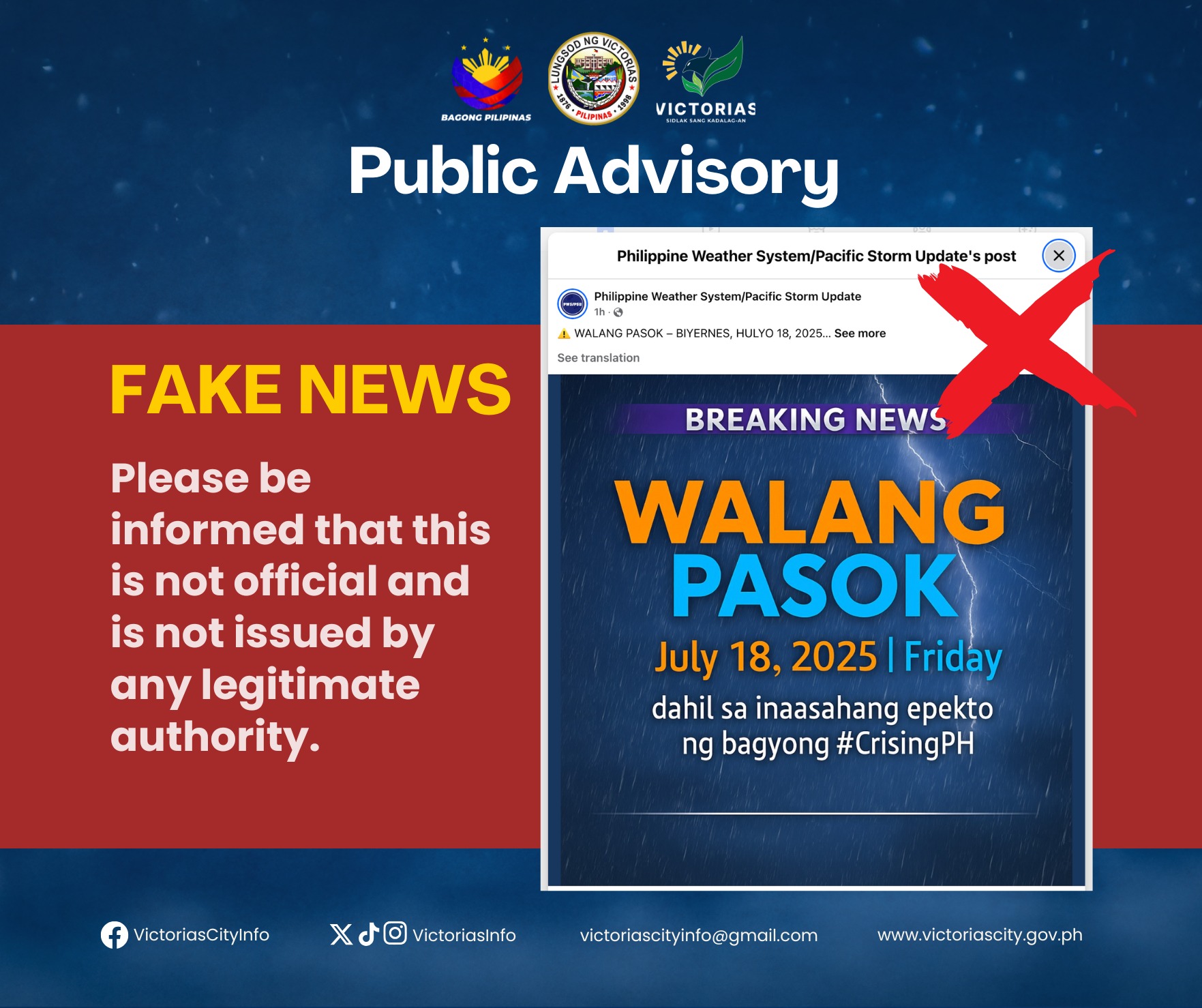 Victorias - FAKE NEWS ALERT It has come to our attention that a certain ...