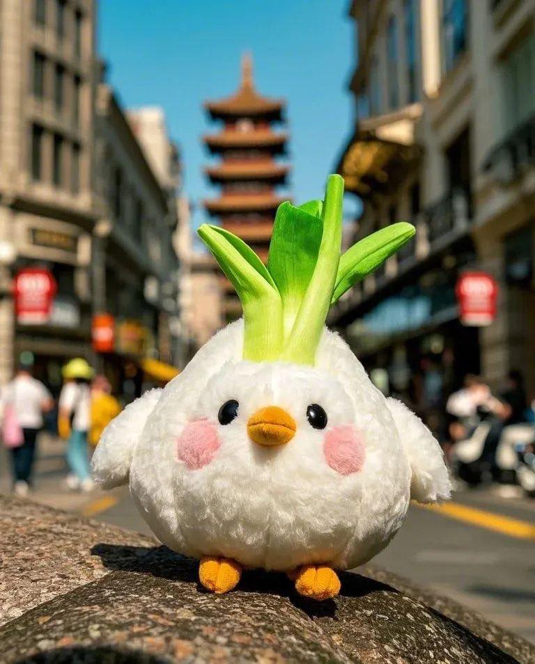 You'll see this weird little bird with garlic on its head pretty
