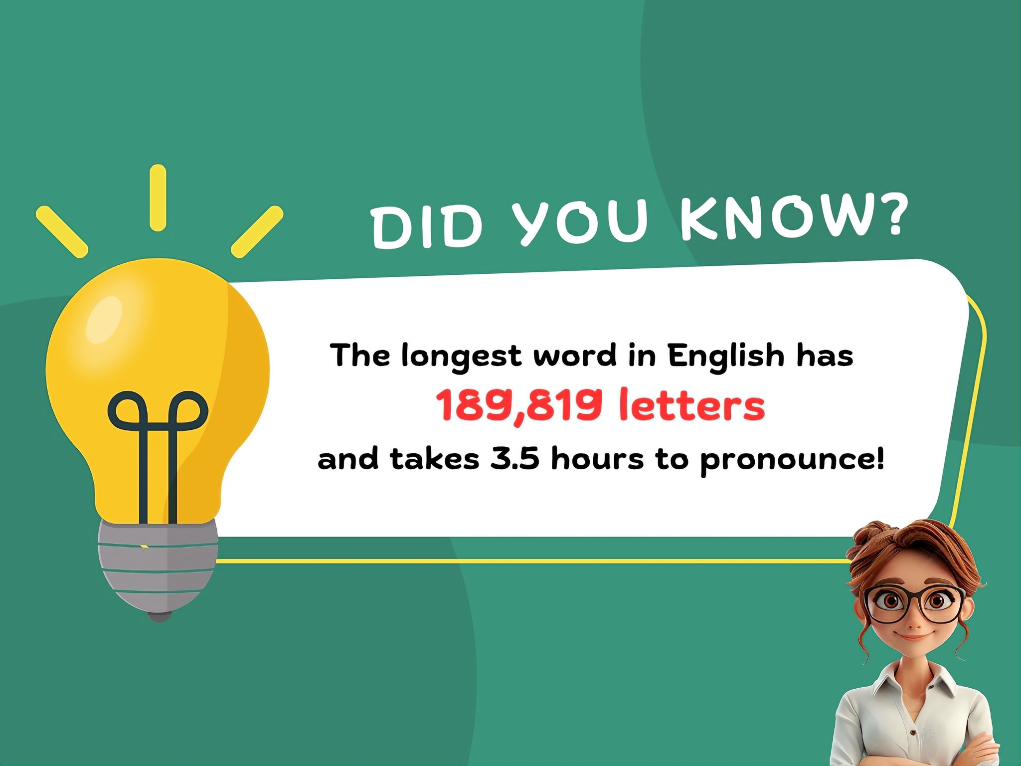 Did you know the longest word in English has 189,819 letters? It's