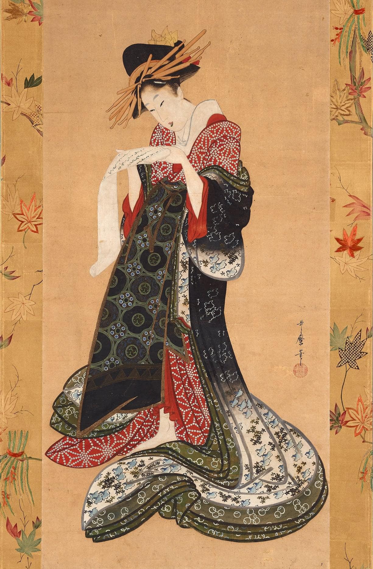 ○KITAGAWA UTAMARO (Japan,1753-1806) 'Lovers in a passionate