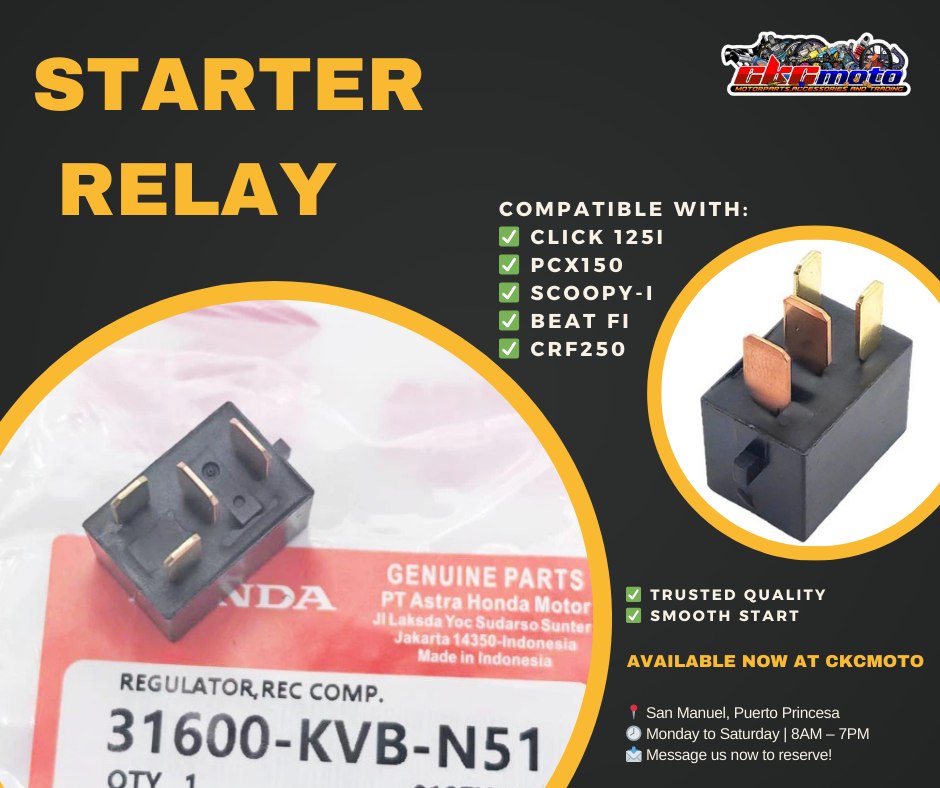 CKC MOTO - 🔧 Need mo ng Starter Relay? Available na ang... | Facebook