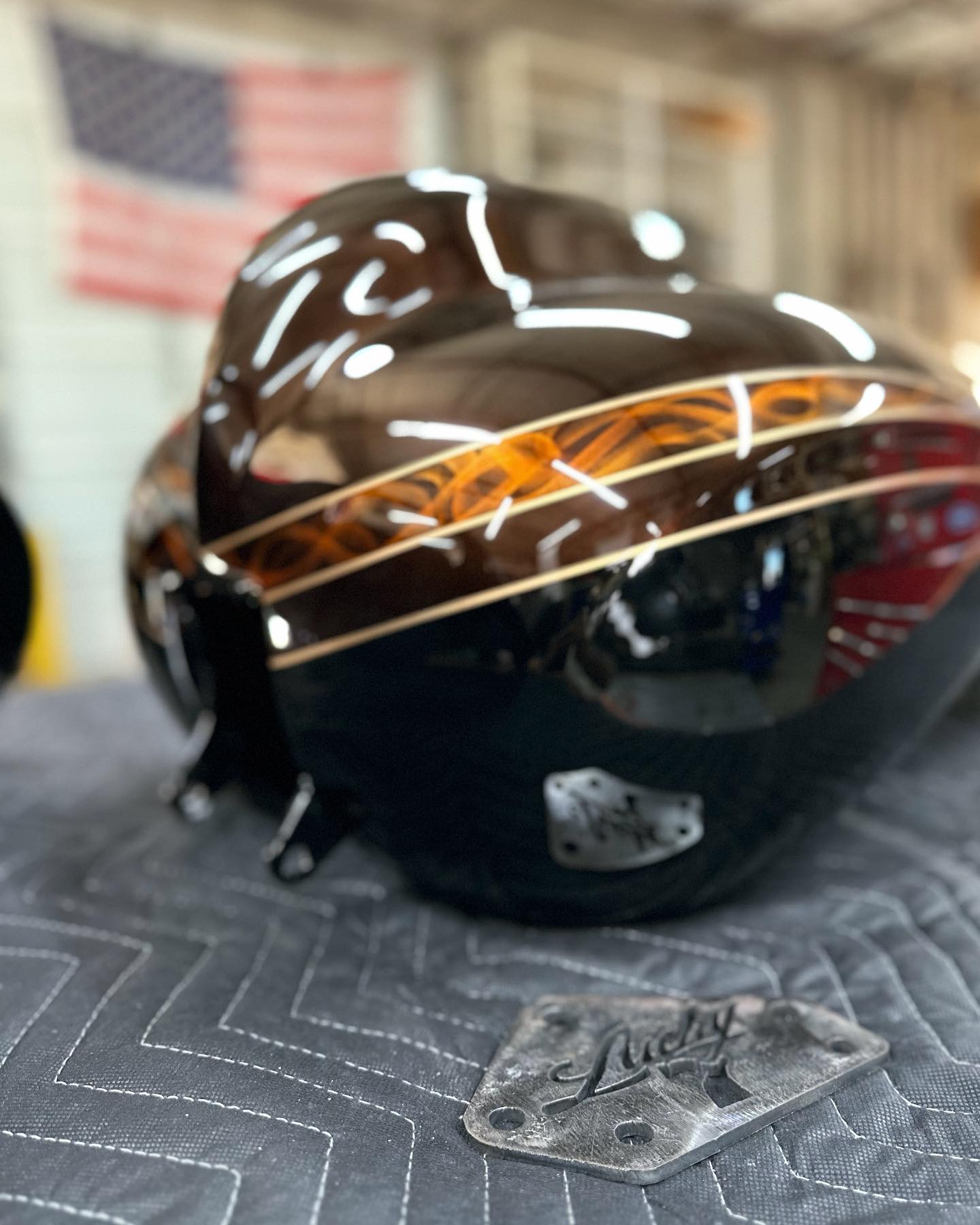custom motorcycle helmets dallas Gray Cowboys Chain Helmet  Stingers Custom Chain Mini Lucky Strike Designs  Pittsburgh
