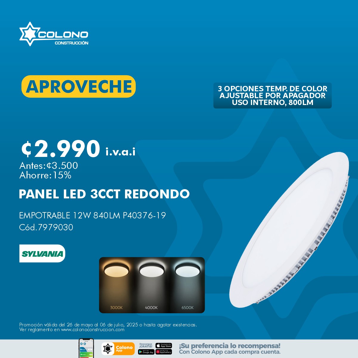 Colono - 💡 ¡Ilumine su hogar con estilo y eficiencia! Este panel LED no ...