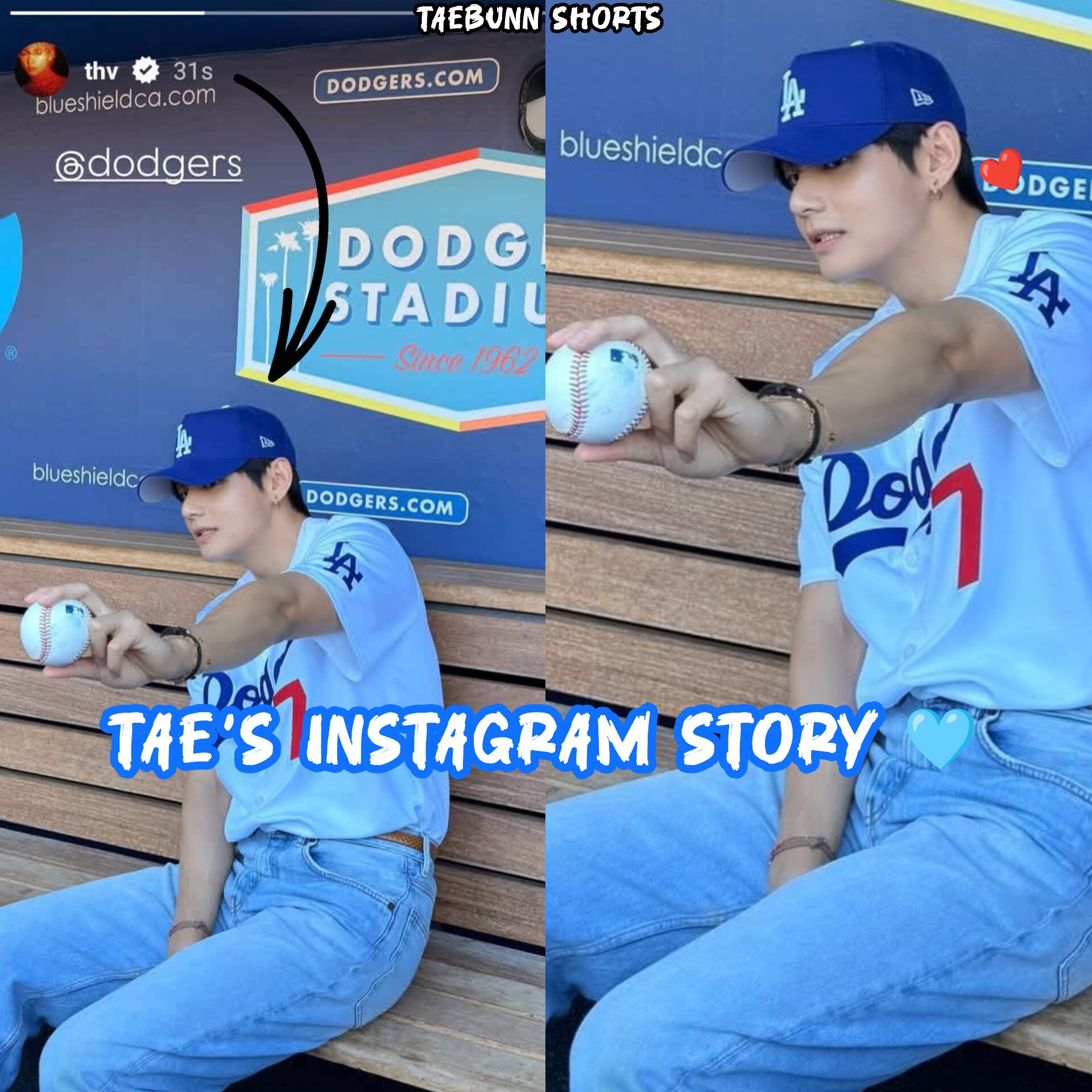 Kim Taehyung & Tata with Dodgers Outfit ❤️