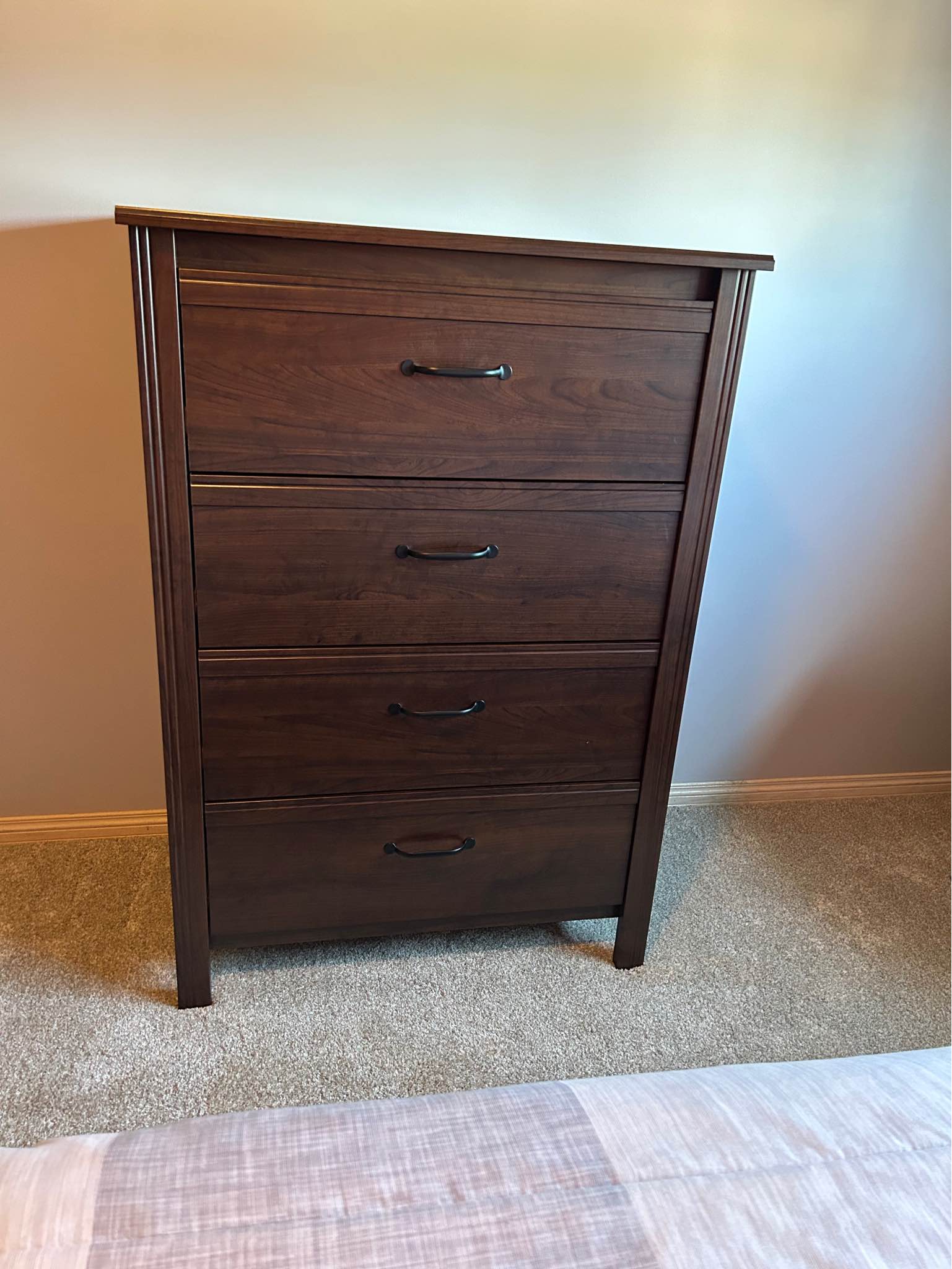 brusali 4 drawer dresser brown Two IKEA MALM 4-drawer dressers in black-brown with oak veneer tops. Selling individually or together. $70 each or $120 for both together This piece is built