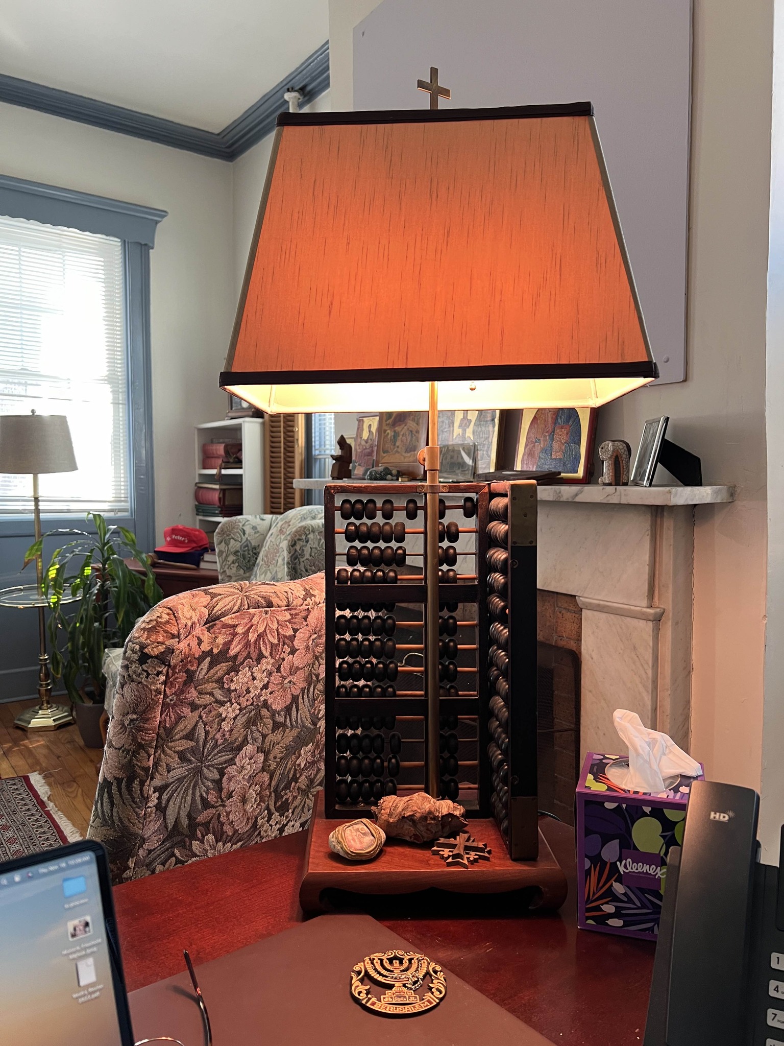 The story of this lamp is that my father made it in the 1950s when