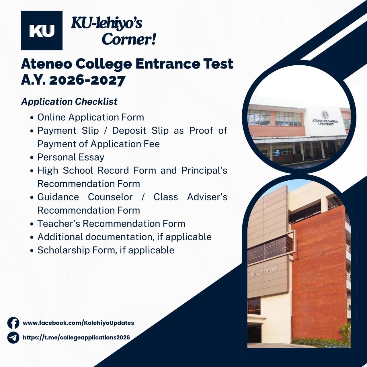 Kolehiyo - #KUlehiyosCorner | HEADS UP, ASPIRING ATENEANS! 🌟🦅 Ateneo de ...