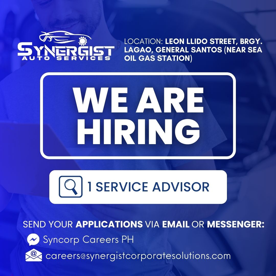 Syncorp - 🟦 QUALIFICATIONS FOR SERVICE ADVISOR: 🟦 ☑ Male/Female ☑ ...