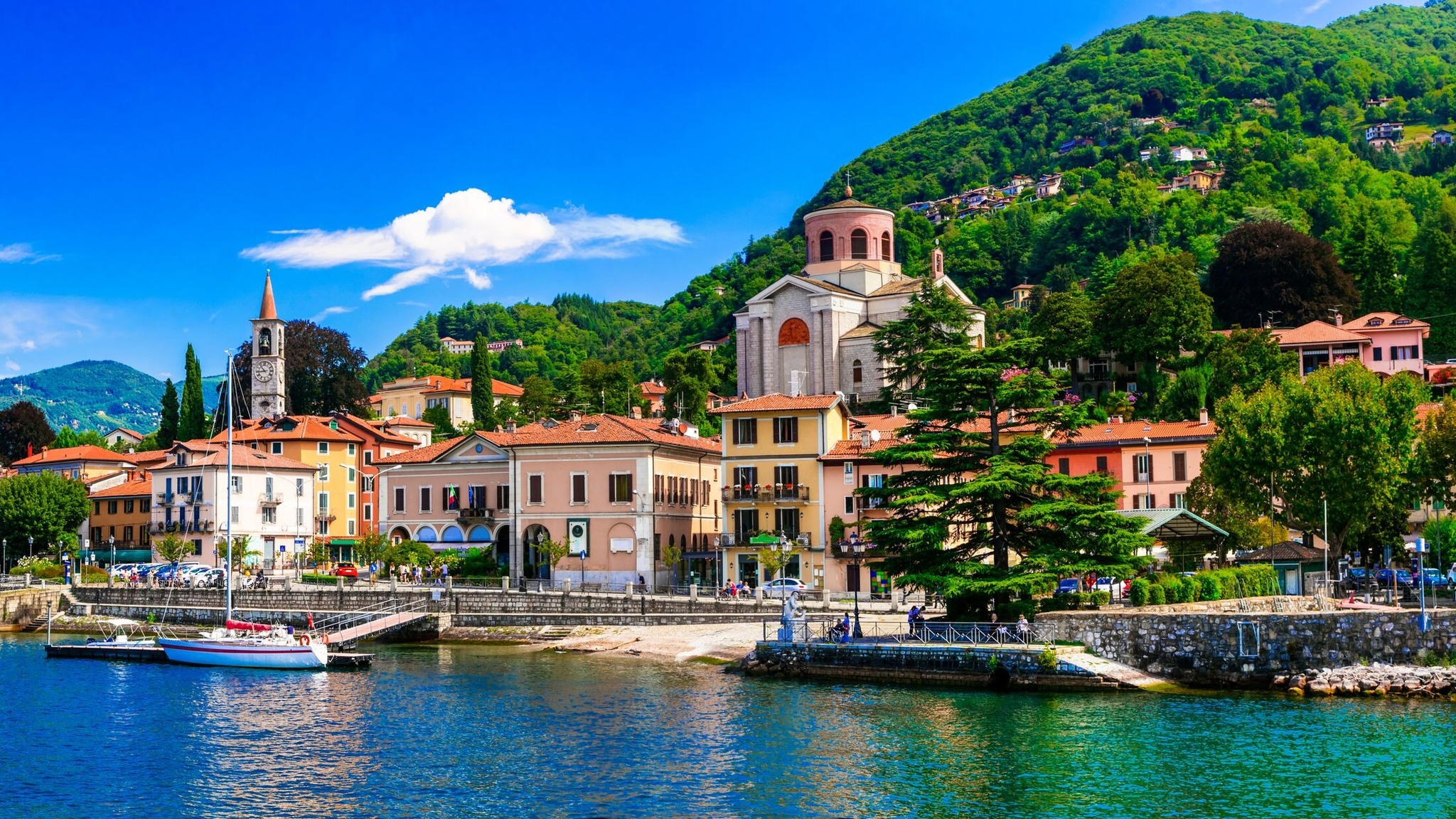 Flying over Lake Maggiore in Italy