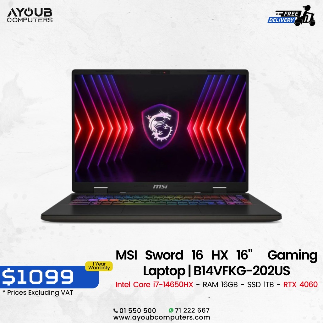AYOUB - Level up your gaming with the MSI Sword 16 HX! Featuring a 14th ...