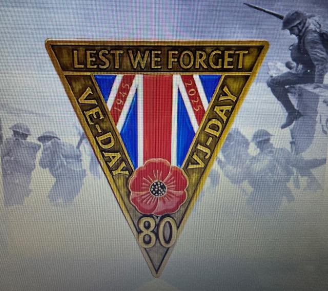 80th ANNIVERSARY VJ Day VICTORY in JAPAN 1945 Enamel Badge | UK