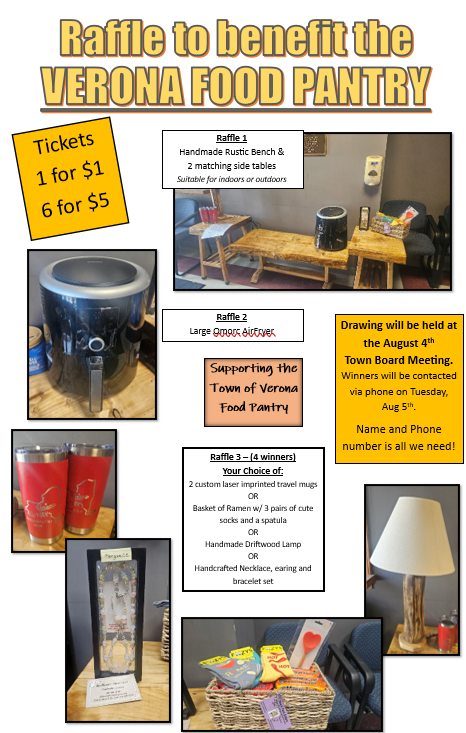 The Food Pantry Raffle items... - Town of Verona - Town Clerk | Facebook