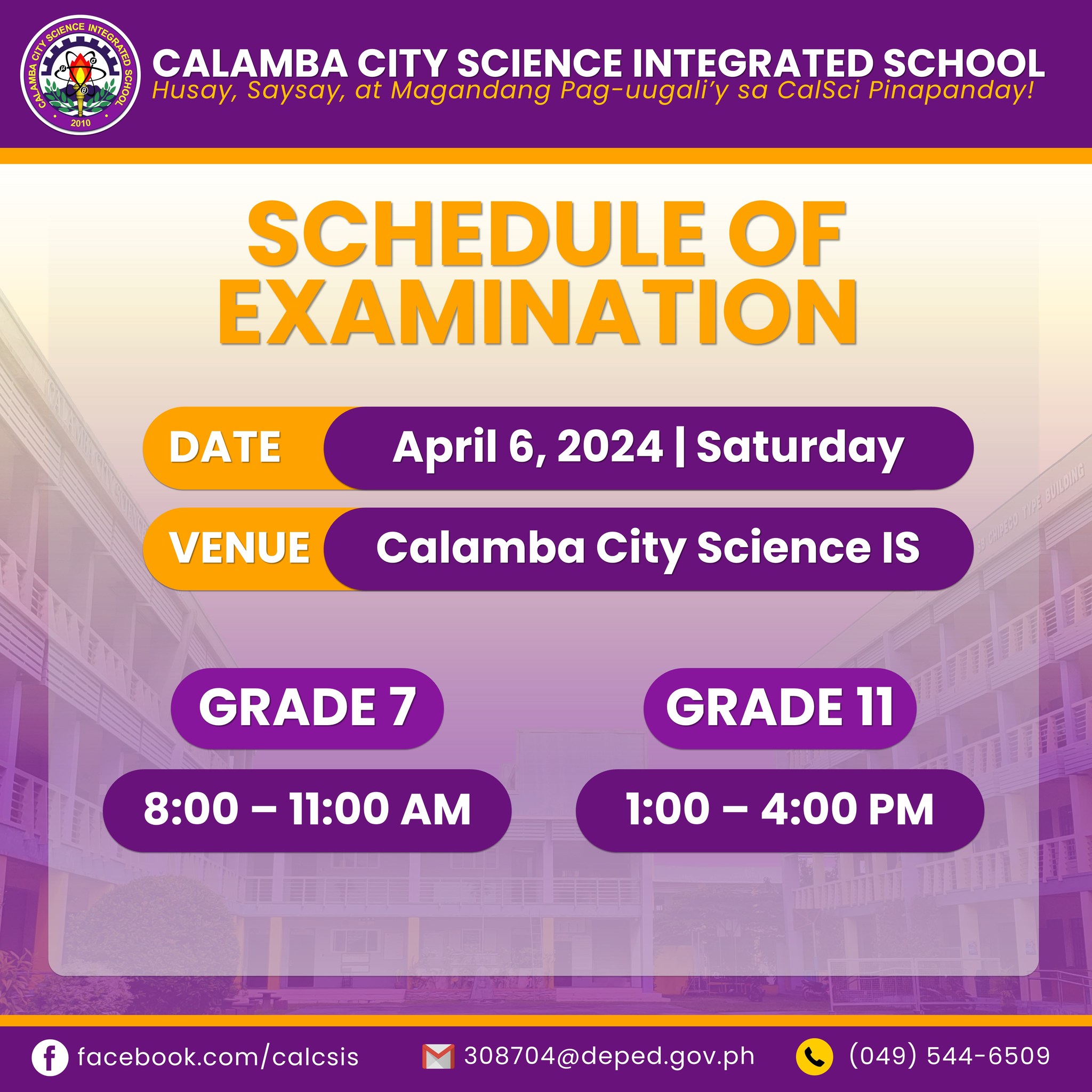 DepEd Tayo Calamba City Science Integrated School - Calabarzon added a ...